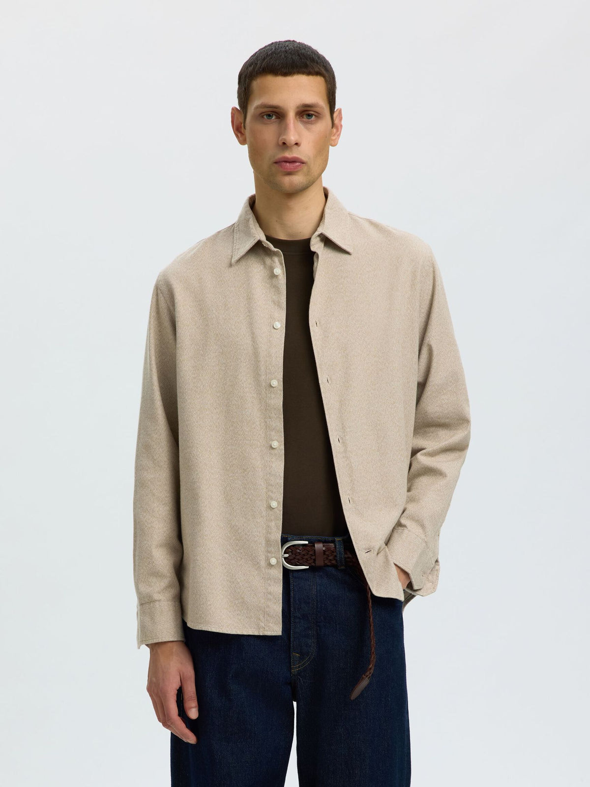 Reg Noah Brushed twist shirt ls