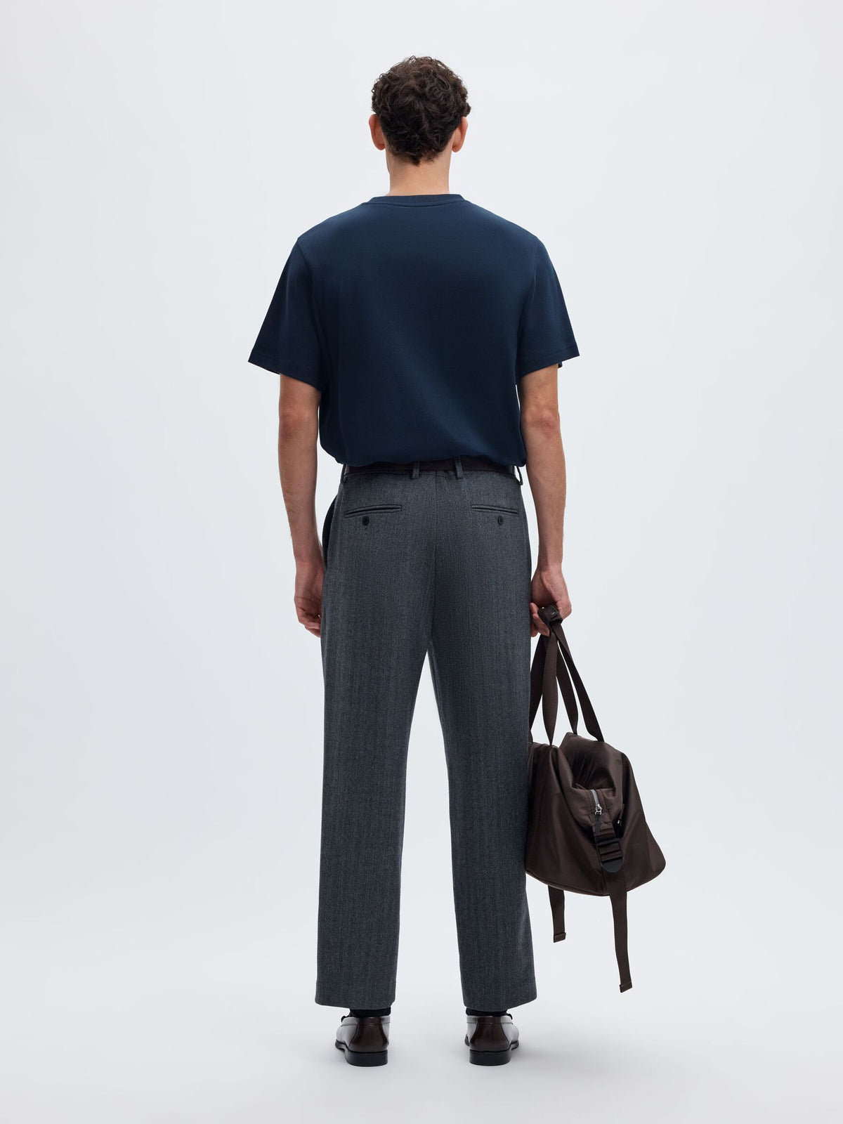 Selected Taj Peach Ss Oneck Tee Donkerblauw Heren