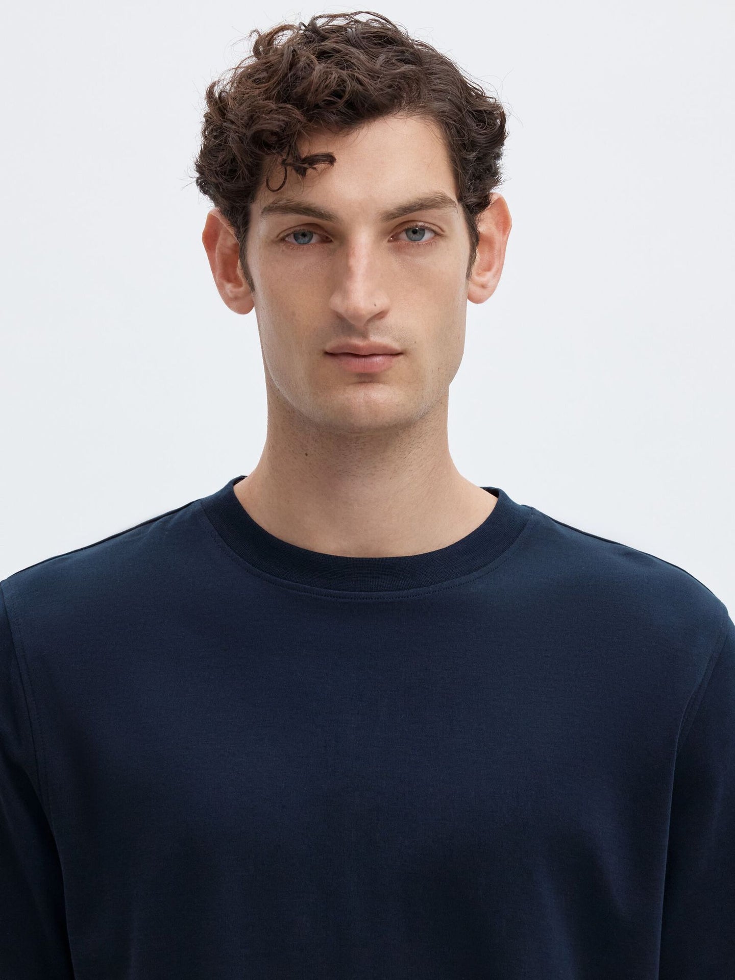 Selected Taj Peach Ss Oneck Tee Donkerblauw Heren