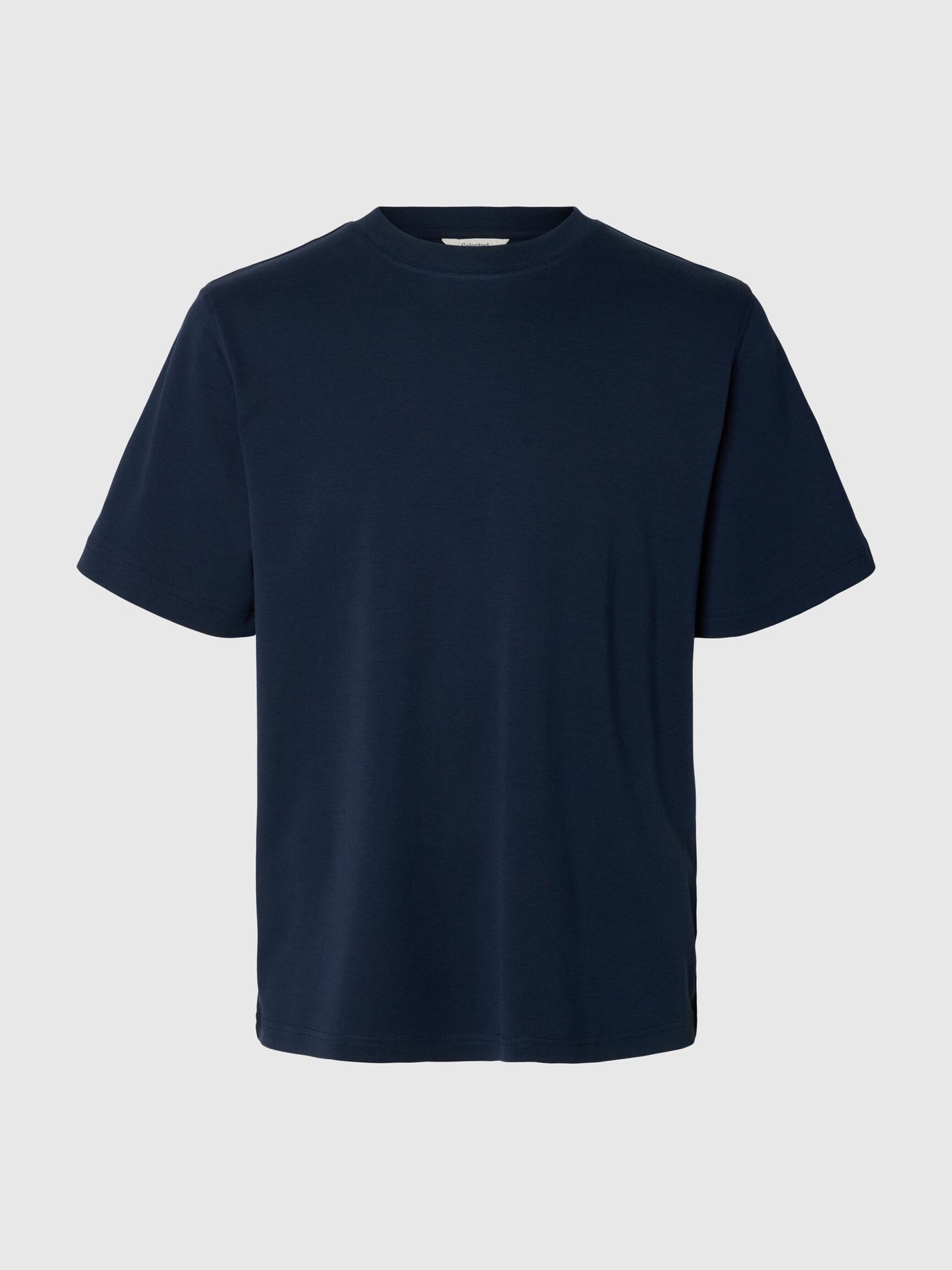 Selected Taj Peach Ss Oneck Tee Donkerblauw Heren