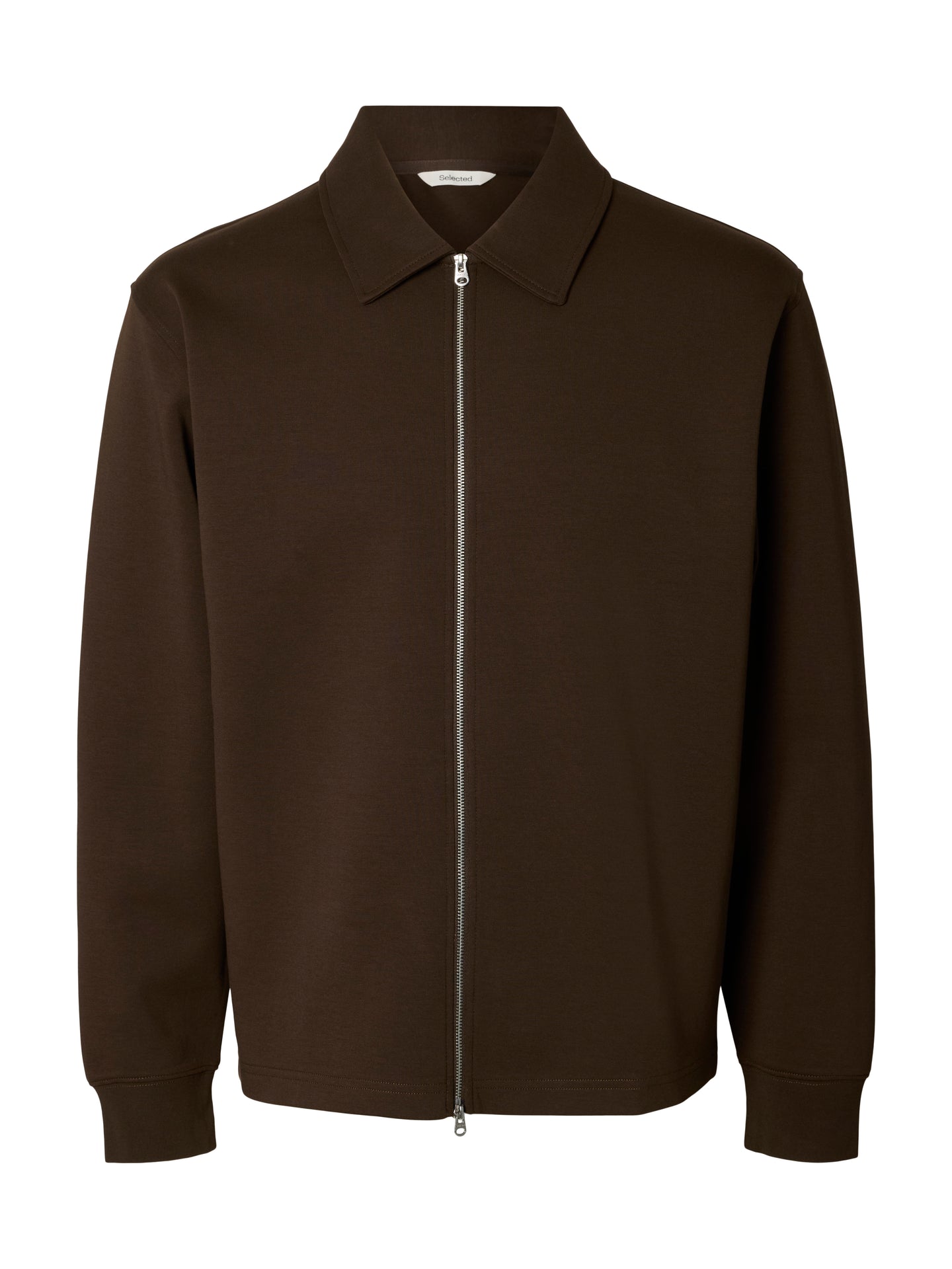 Selected Tom Soft Full Zip Sweat Donkerbruin Heren