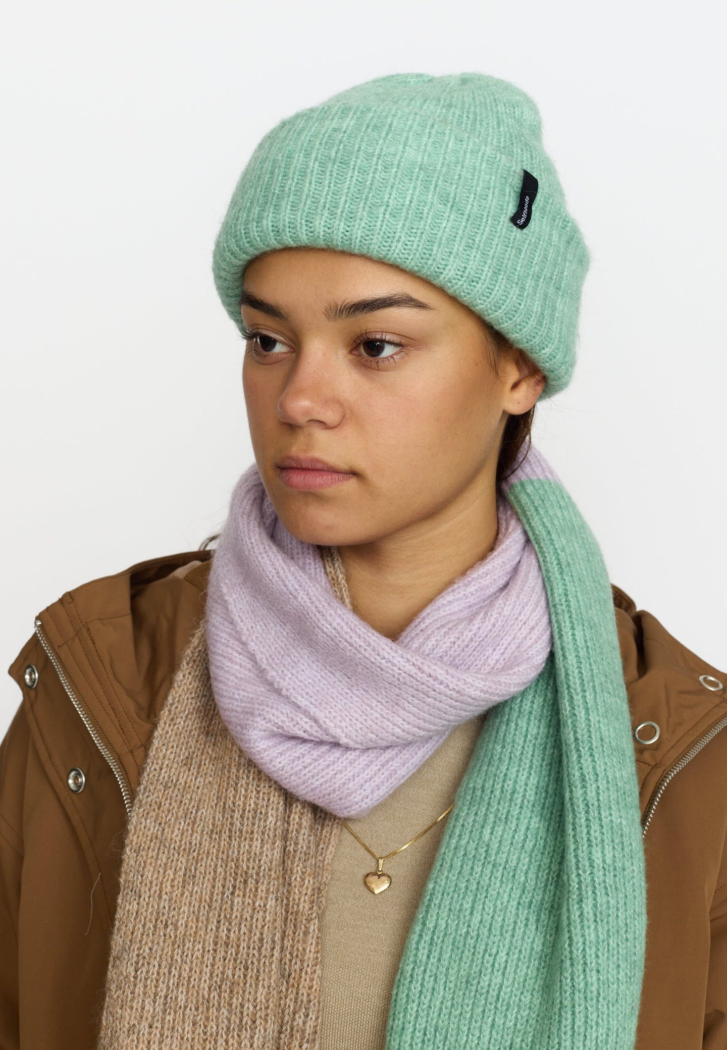 Selfhood Fluffy Beanie Lichtgroen Dames