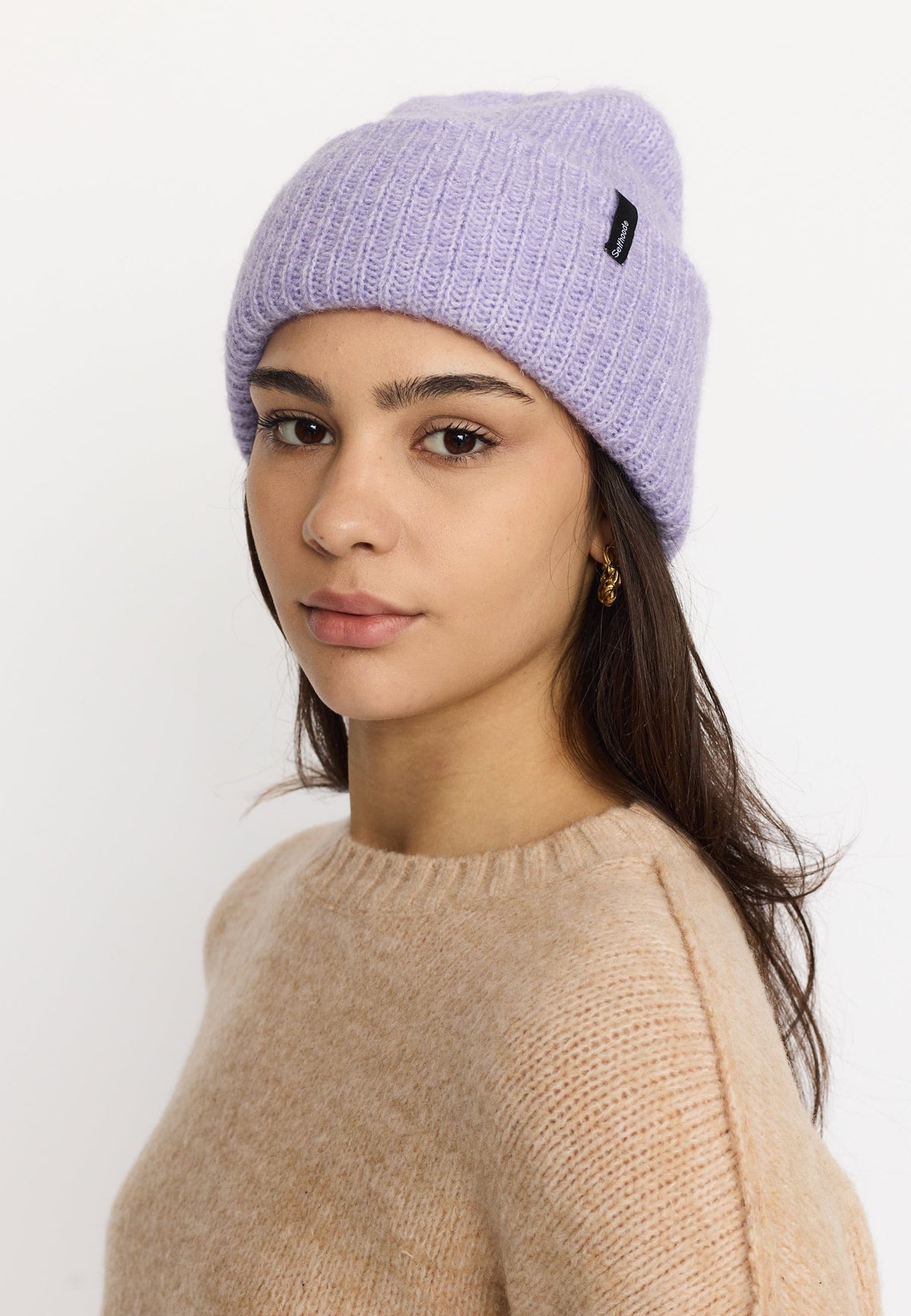 Selfhood Fluffy Beanie Lichtpaars Dames