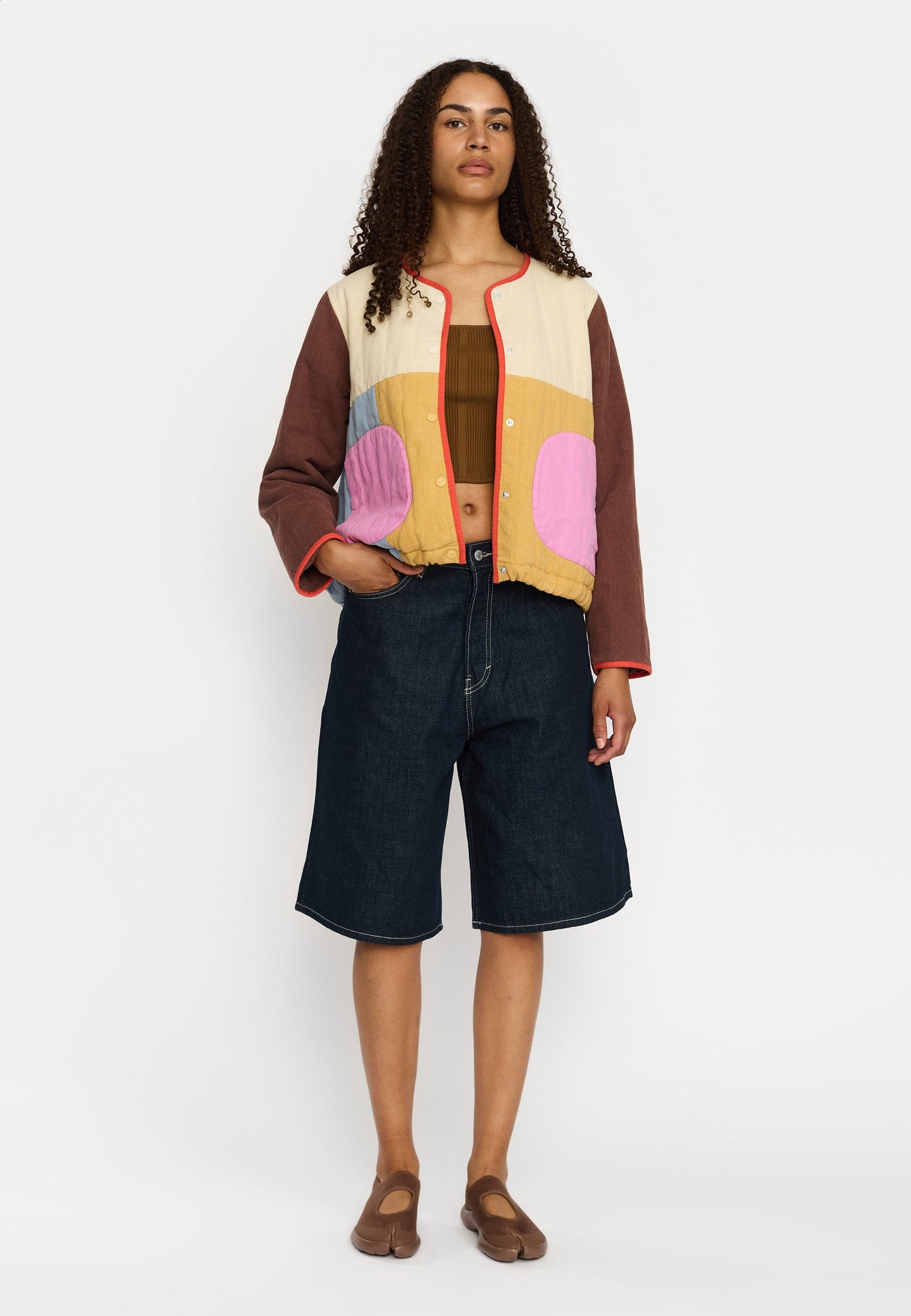 Selfhood Quilted Block Jacket Wit Dames