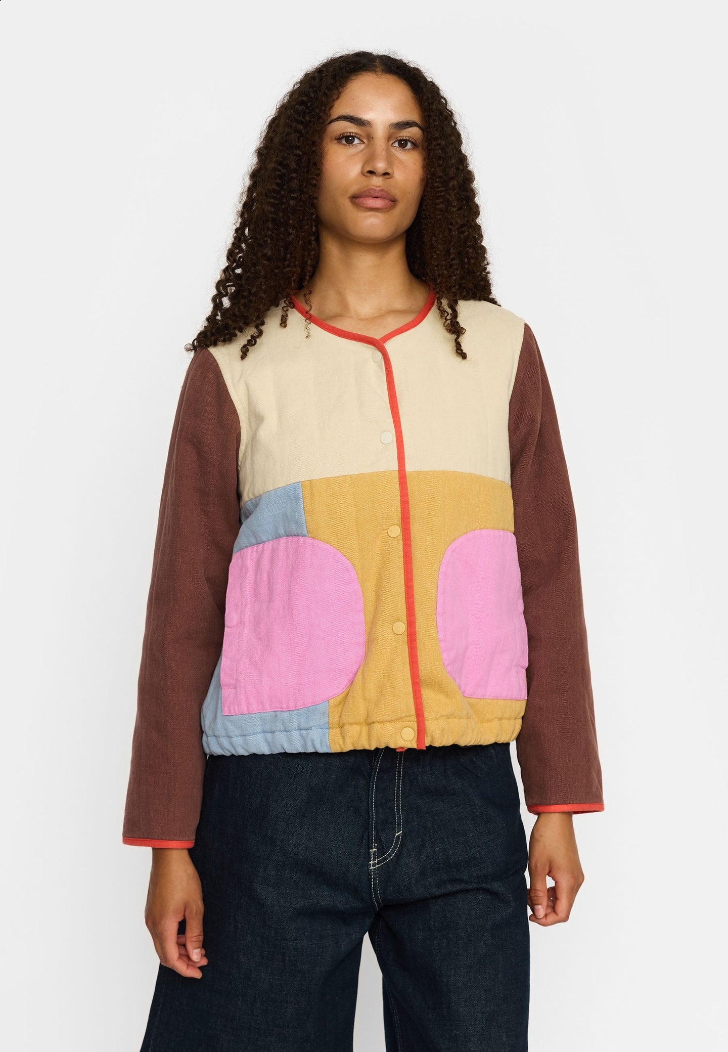 Selfhood Quilted Block Jacket Wit Dames