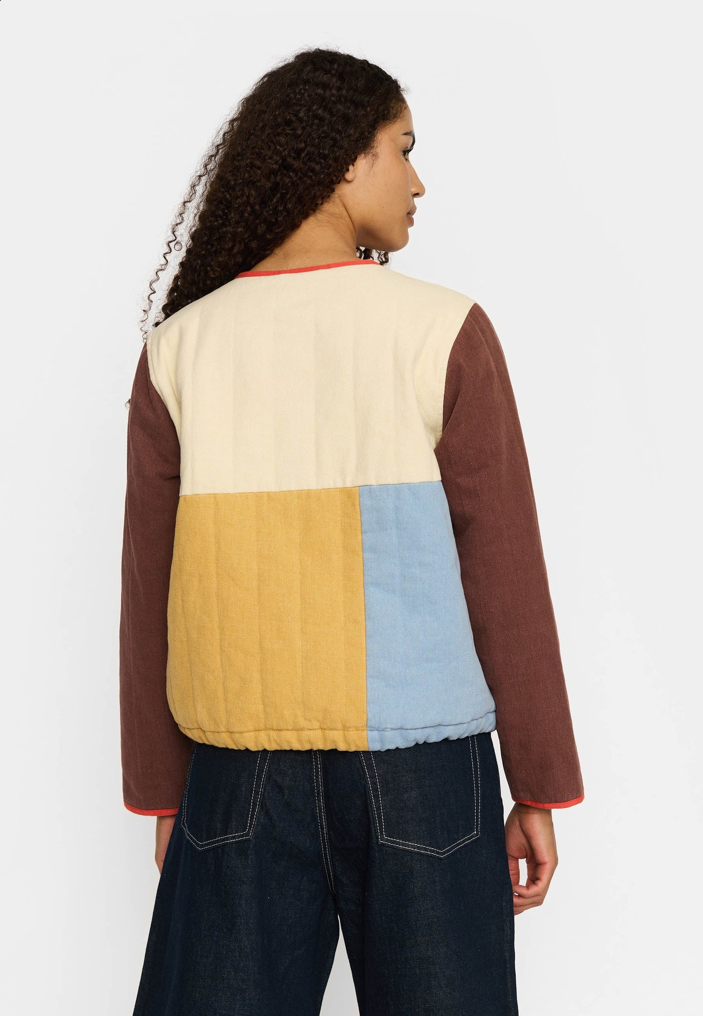 Selfhood Quilted Block Jacket Wit Dames