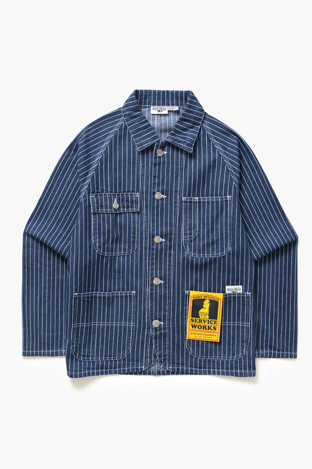 Service Works Pinstripe Denim Coverall 2.0 Donkerblauw Heren