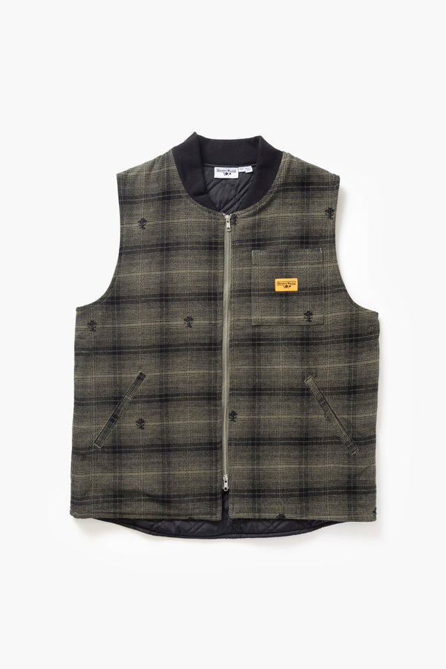 Service Works Thisle Plaid Work Vest Groen Heren
