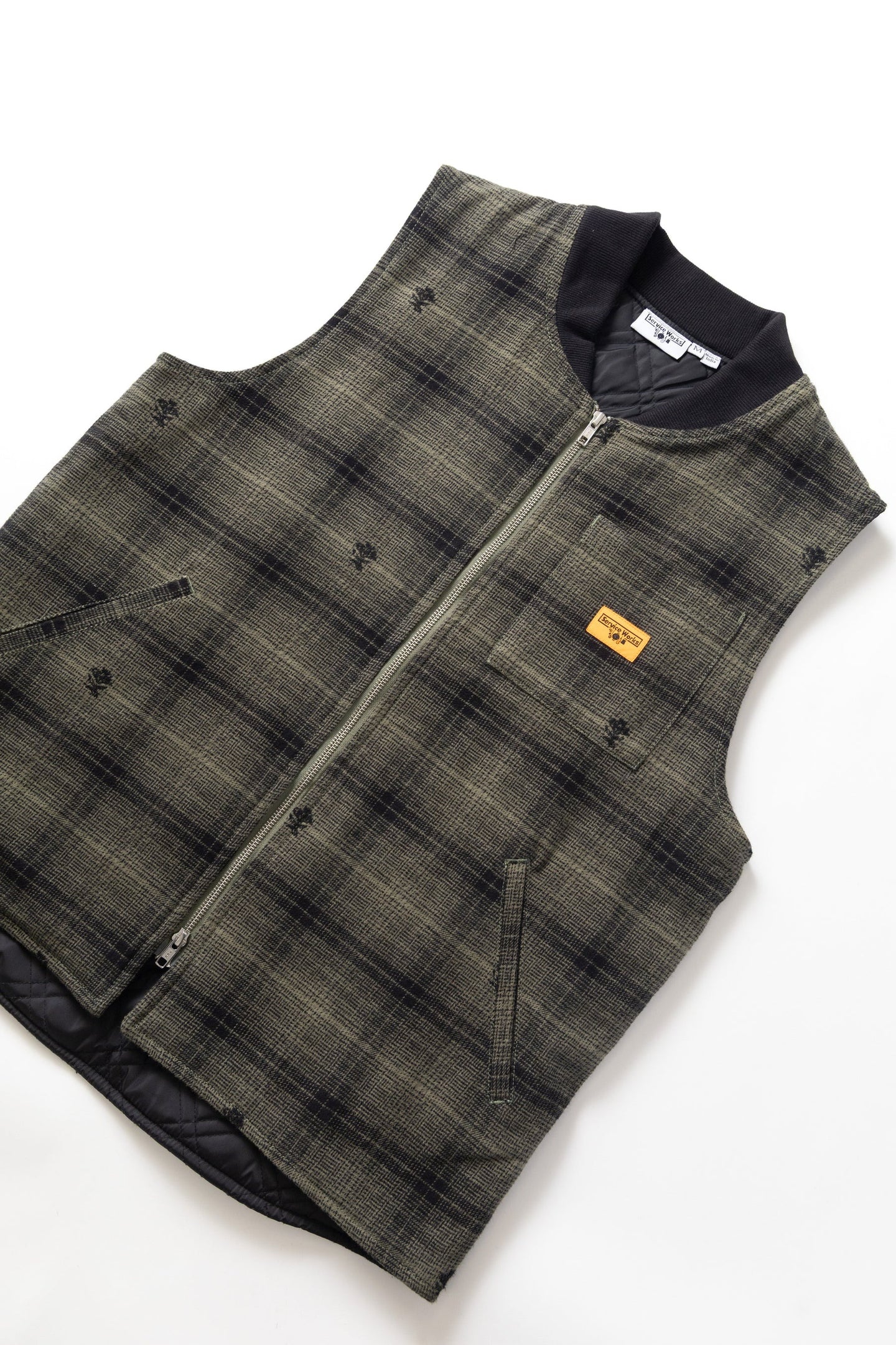 Service Works Thisle Plaid Work Vest Groen Heren