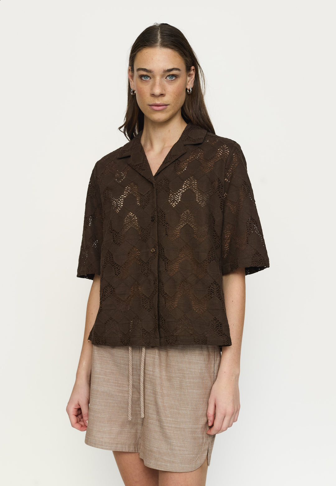 Soft Rebels Adalea Shirt Donkerbruin Dames