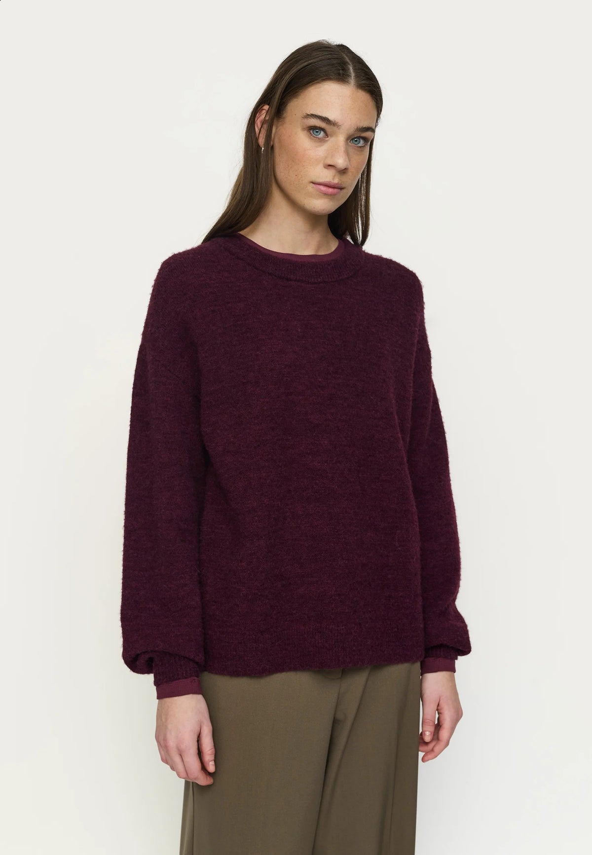 Soft Rebels Alisson Knit Donkerrood Dames