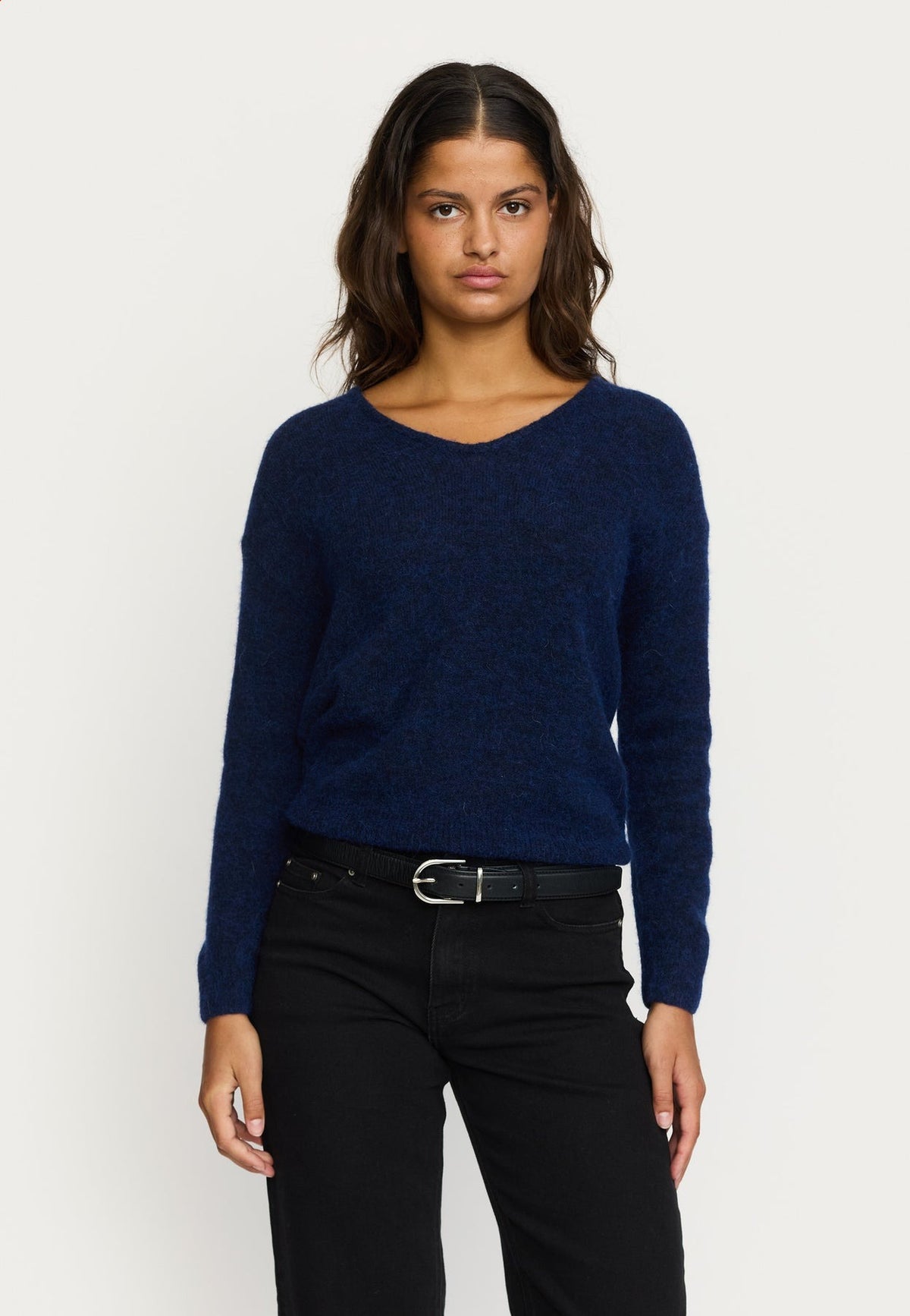 Soft Rebels Alisson Vneck Knit Donkerblauw Dames