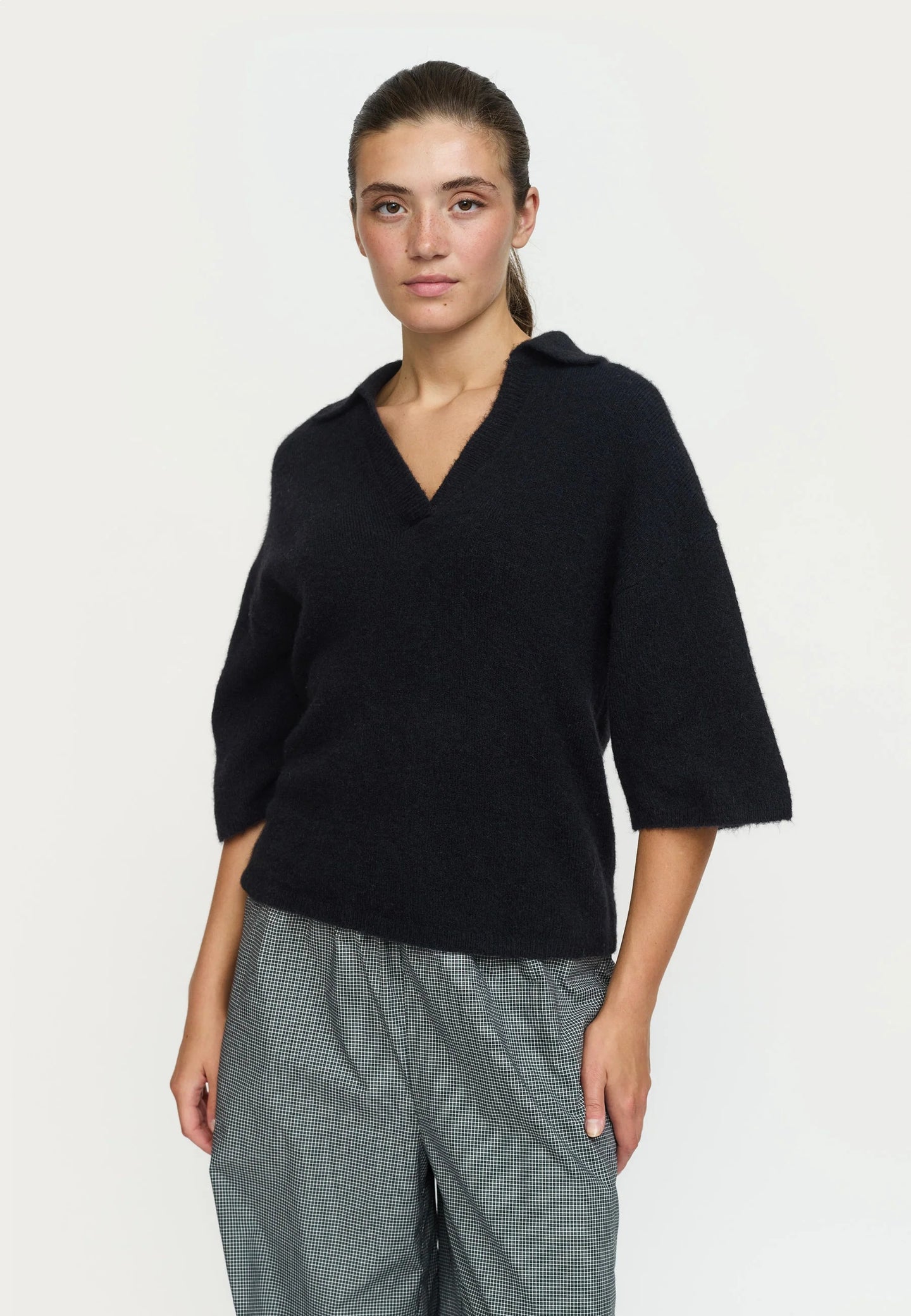 Soft Rebels Allison Polo Ss Knit Zwart Dames