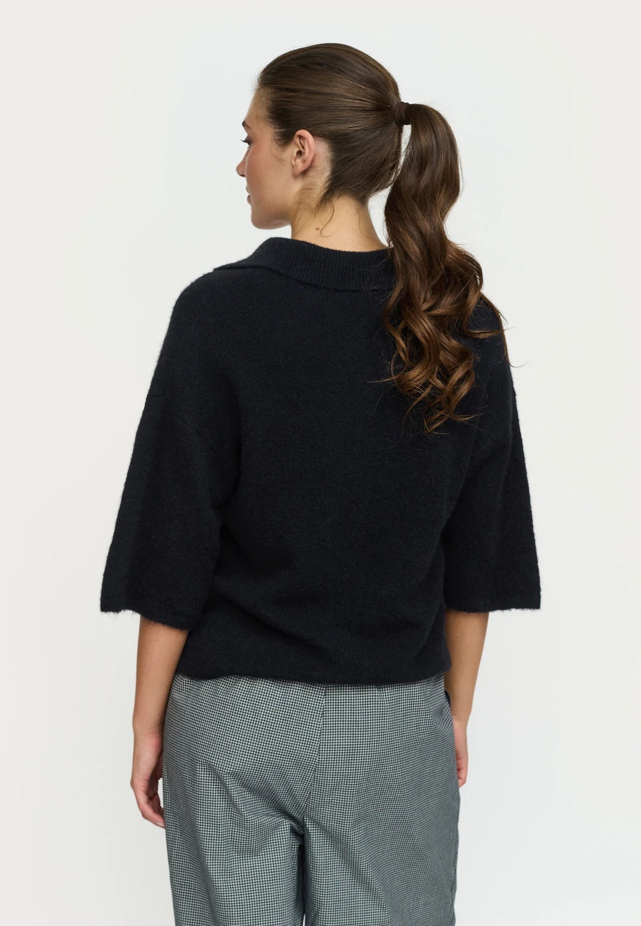 Soft Rebels Allison Polo Ss Knit Zwart Dames