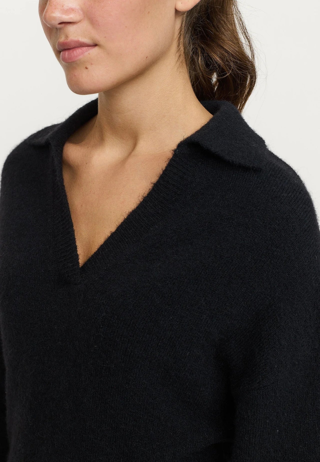 Soft Rebels Allison Polo Ss Knit Zwart Dames
