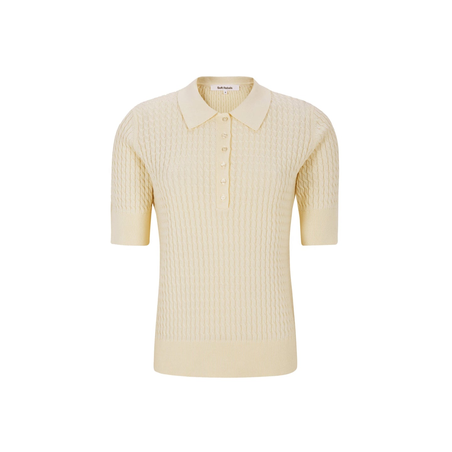 Soft Rebels Beth Polo Knit Wit Dames