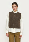 Soft Rebels Camilla Vest Knit Donkerbruin Dames
