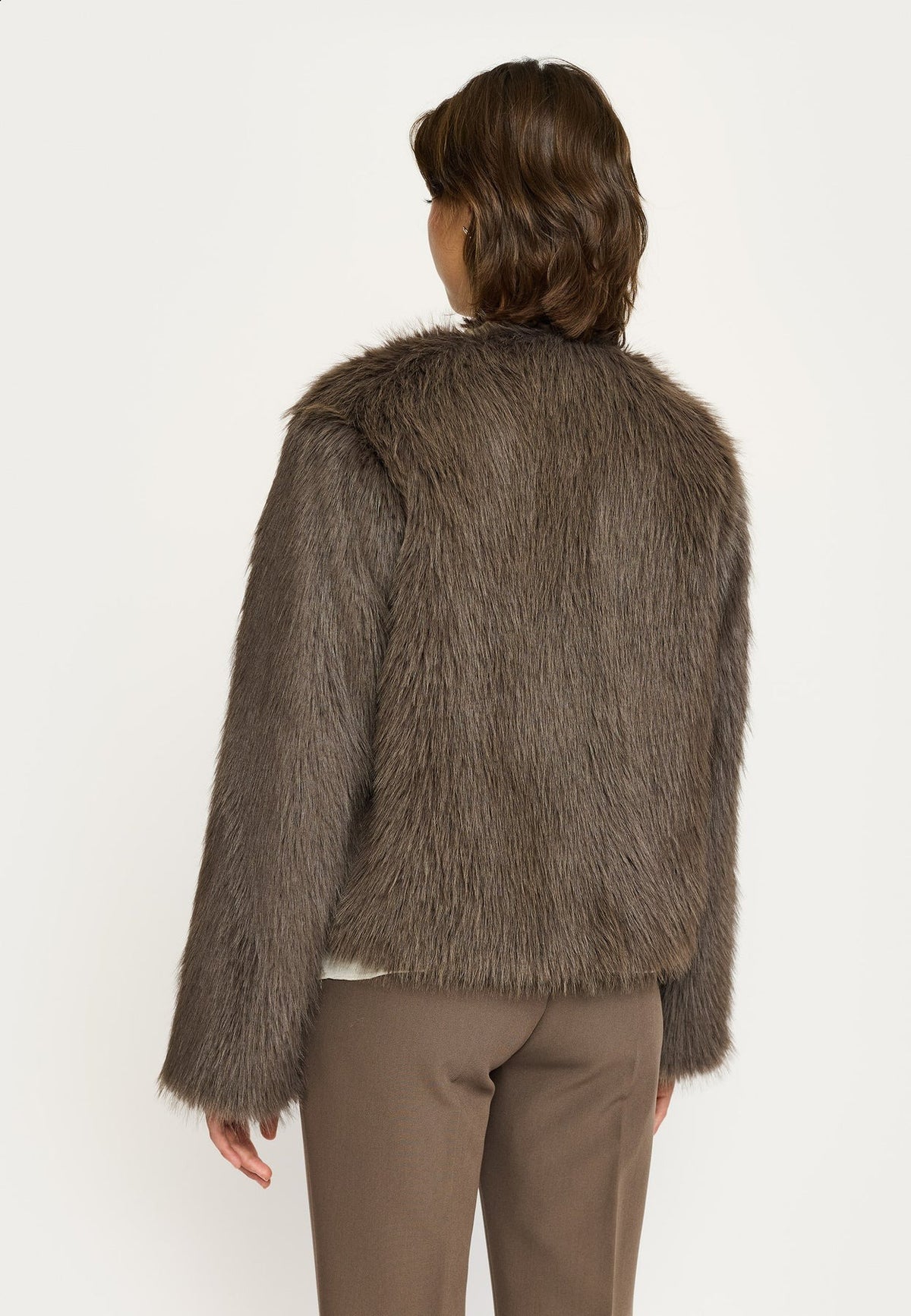 Soft Rebels Estelle Faux Fur Jacket Bruin Dames