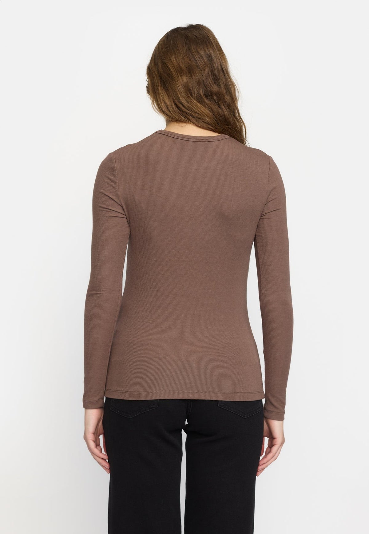 Soft Rebels Fenja Ls O-neck Top Bruin Dames