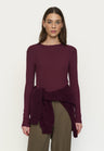 Soft Rebels Fenja Ls O-neck Top Donkerrood Dames