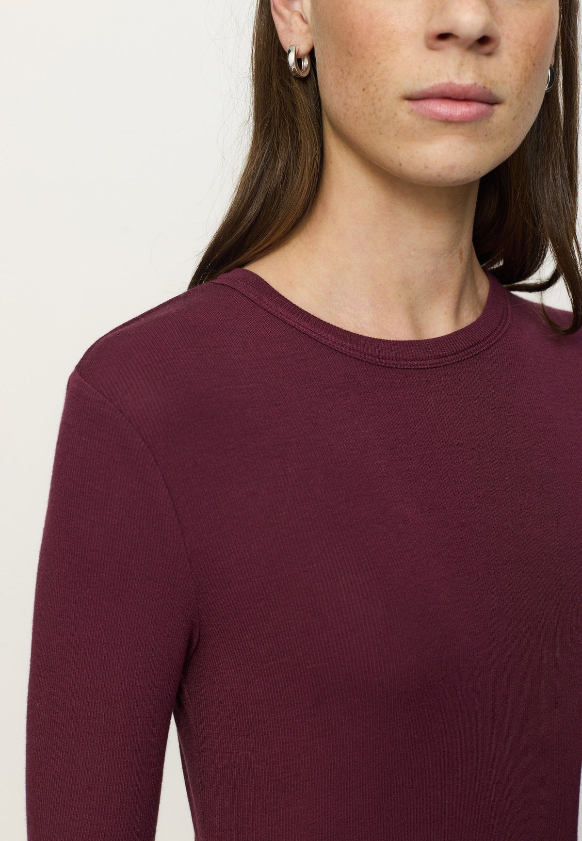 Soft Rebels Fenja Ls O-neck Top Donkerrood Dames