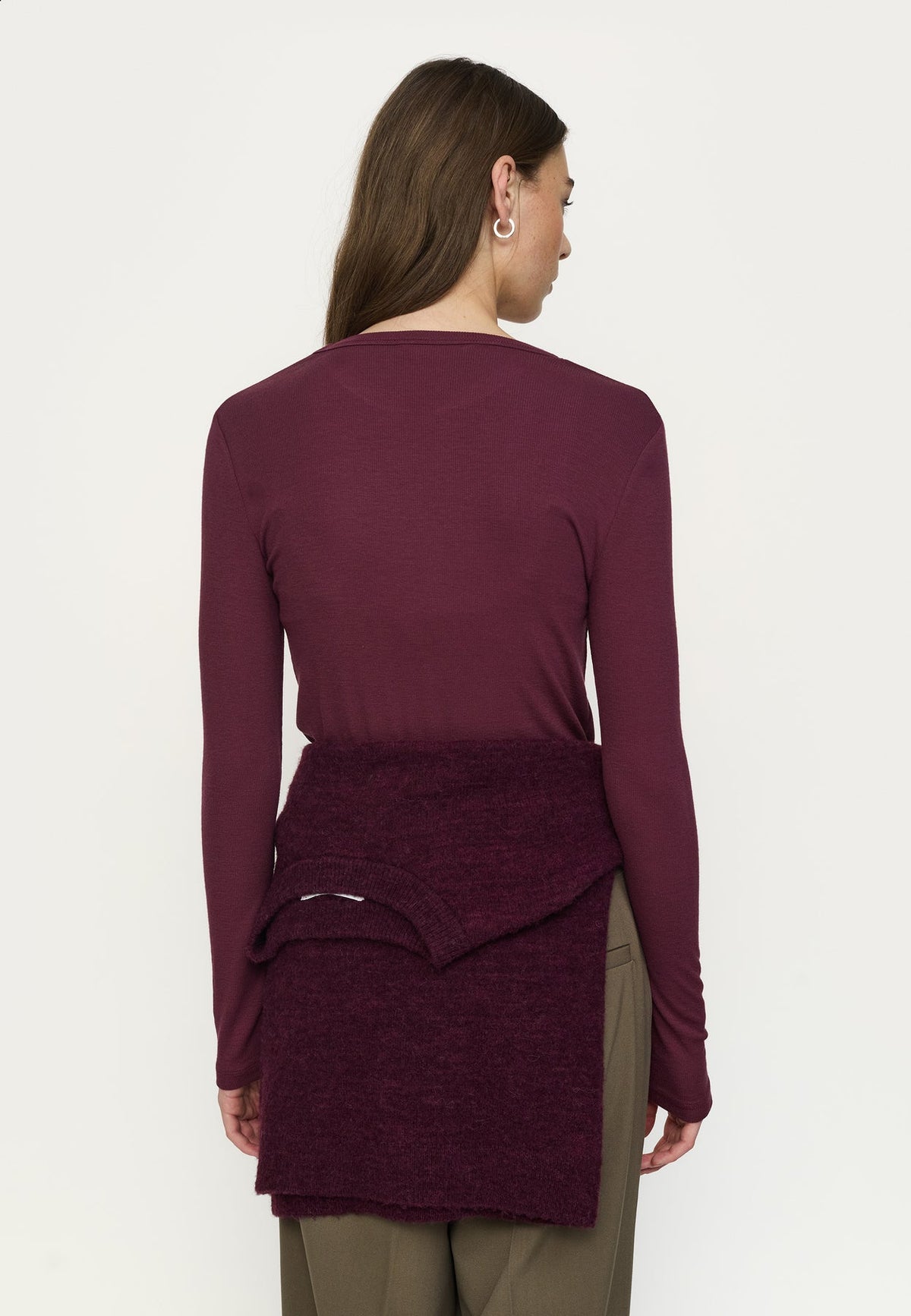 Soft Rebels Fenja Ls O-neck Top Donkerrood Dames