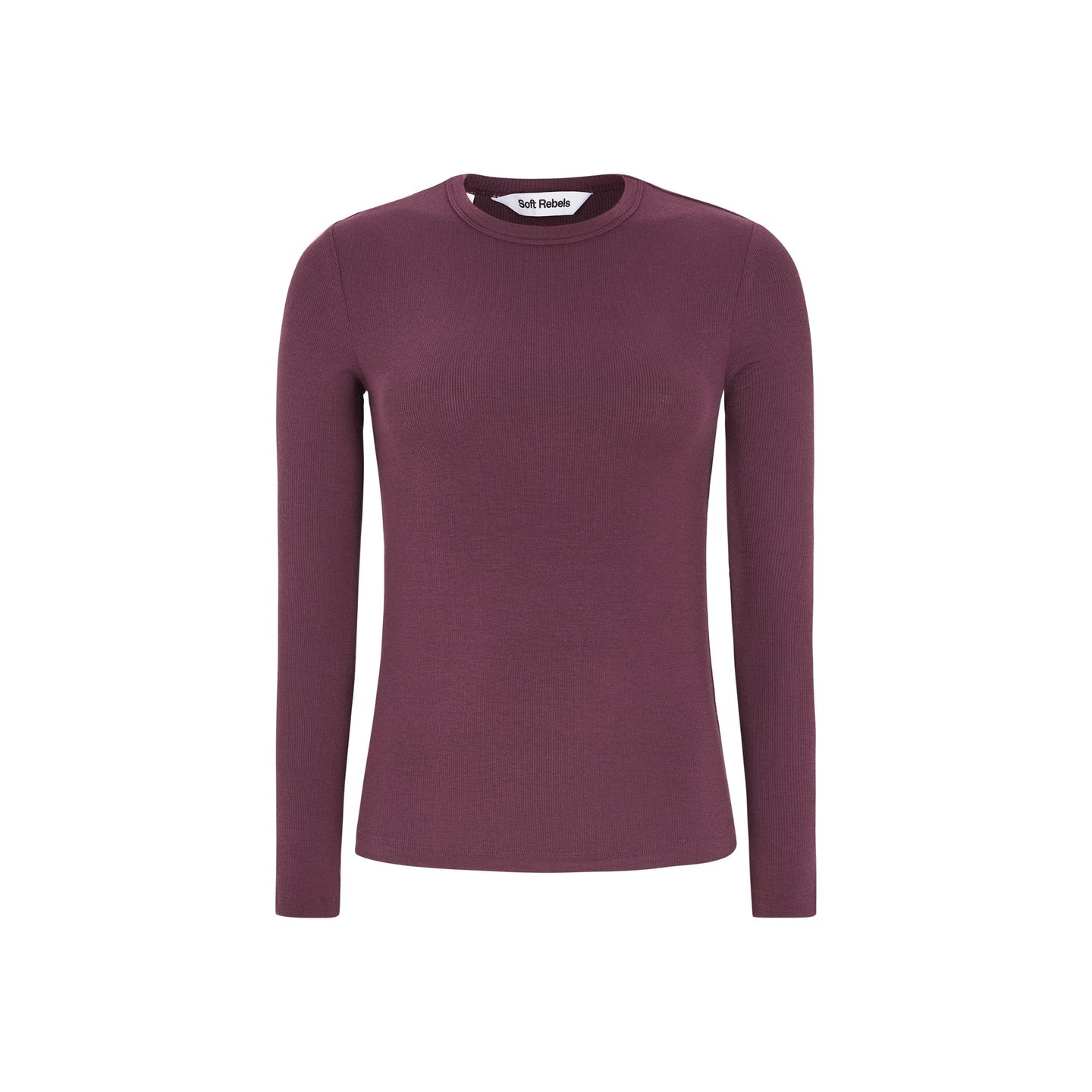 Soft Rebels Fenja Ls O-neck Top Donkerrood Dames