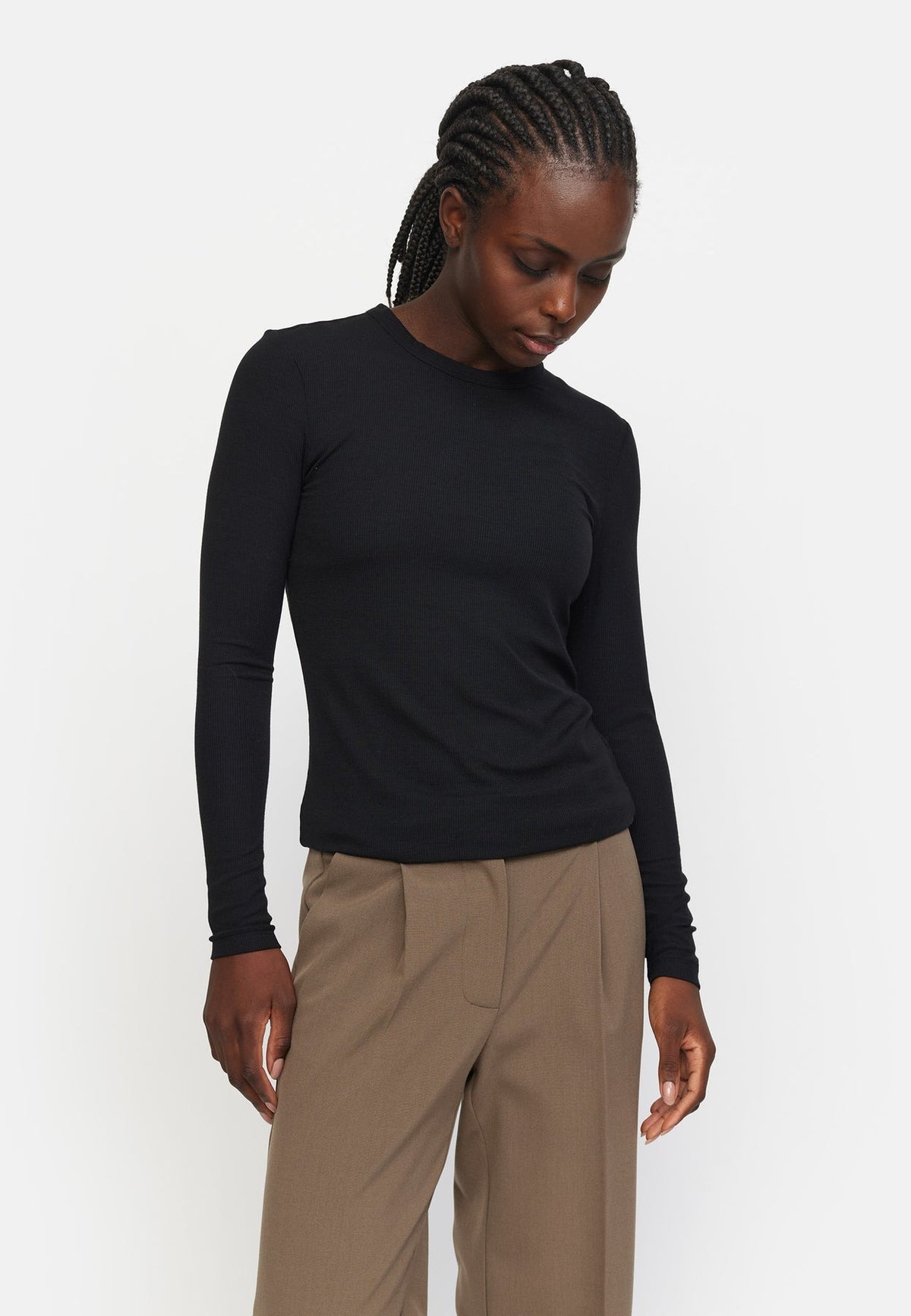 Soft Rebels Fenja Ls O-neck Top Zwart Dames