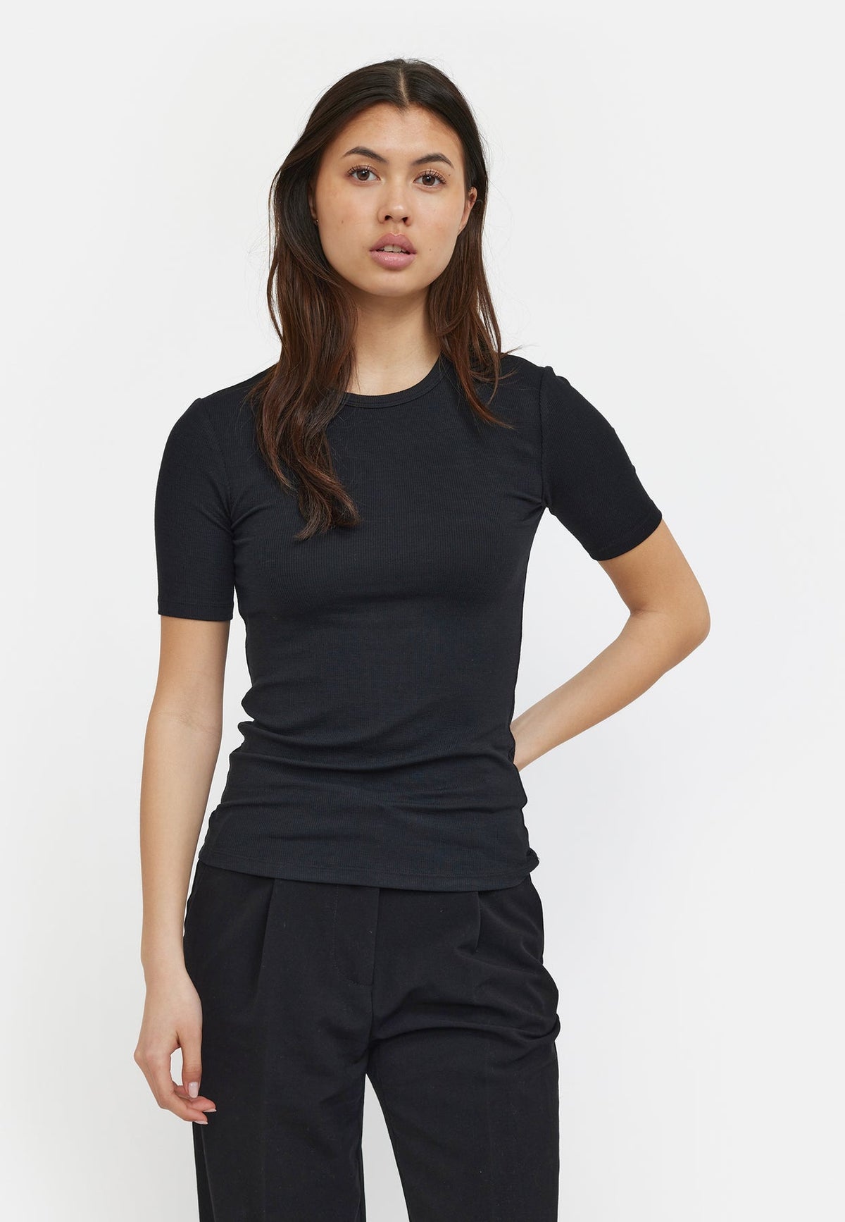 Soft Rebels Fenja Ss Top Zwart Dames