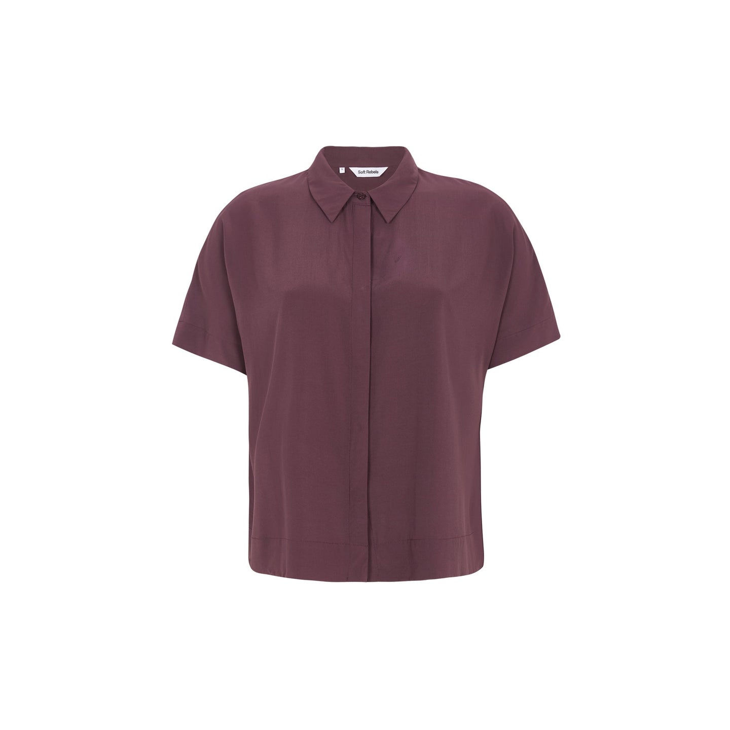 Soft Rebels Freedom Ss Shirt Donkerrood Dames