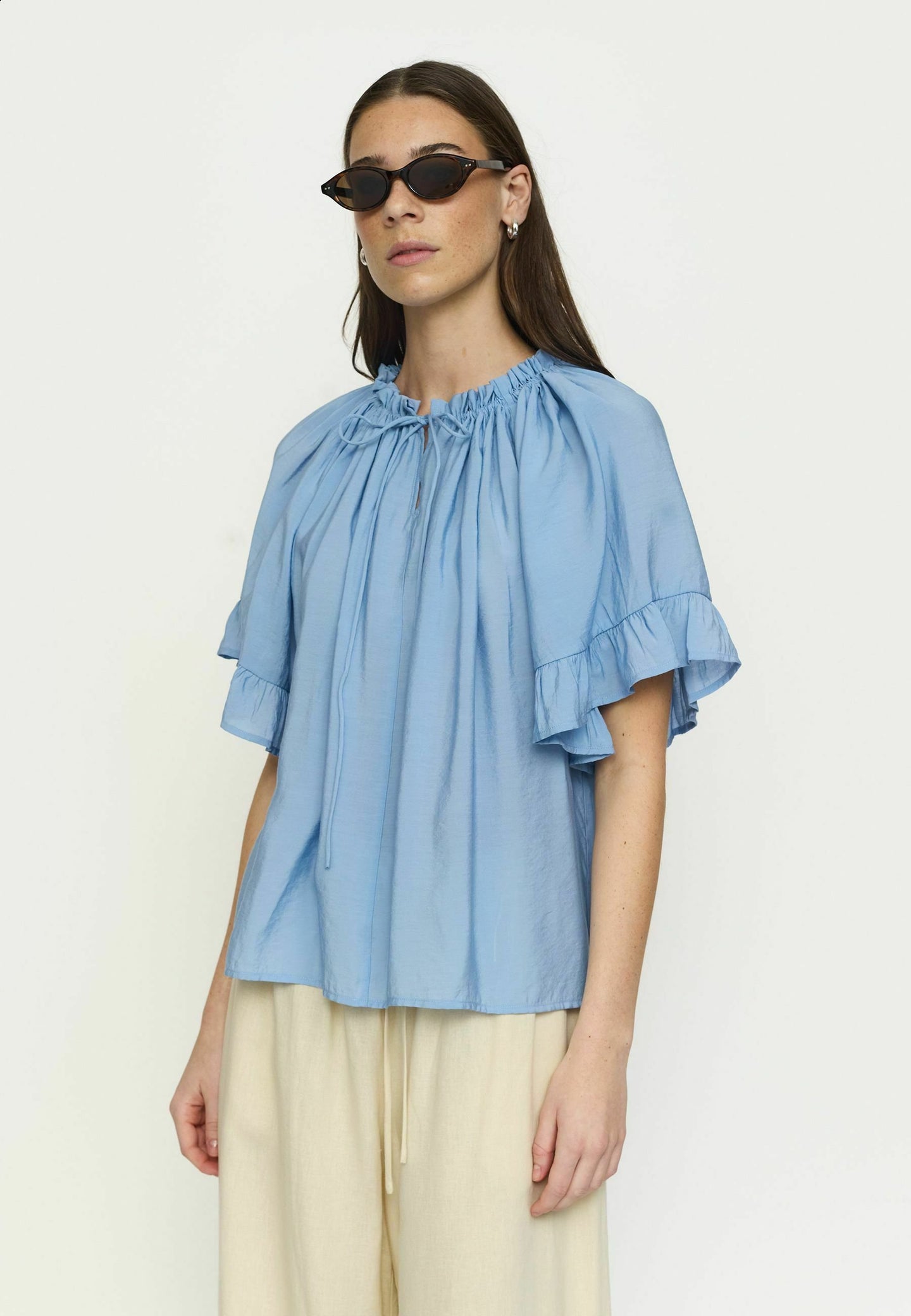 Soft Rebels Haina Blouse Blauw Dames
