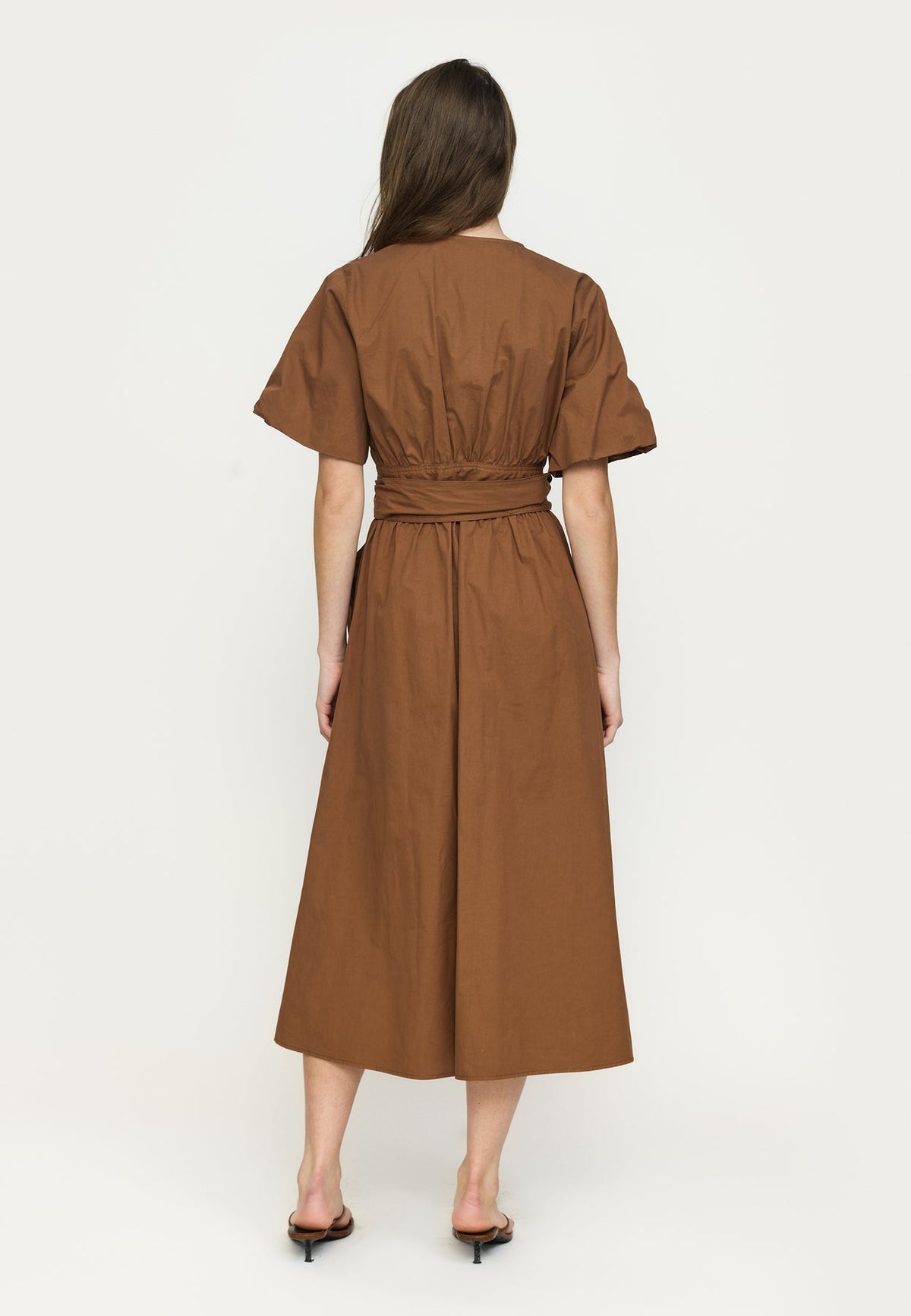 Soft Rebels Halen Midi Dress Bruin Dames
