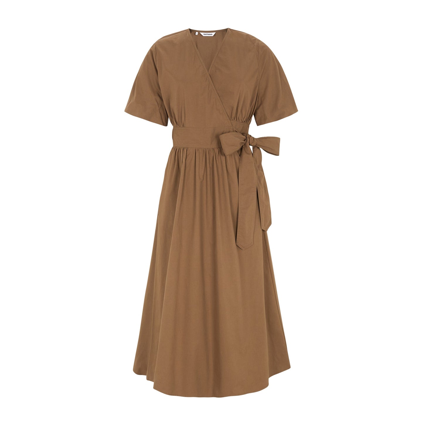 Soft Rebels Halen Midi Dress Bruin Dames