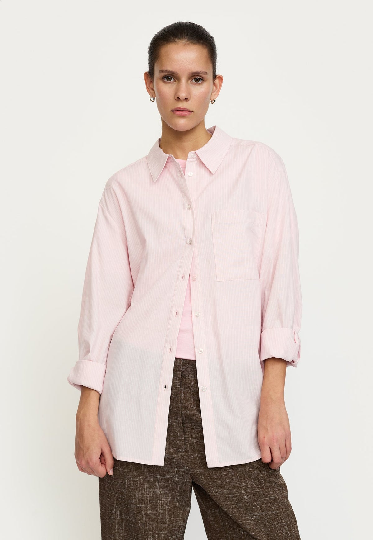 Soft Rebels Veronica Striped Shirt Roze Dames