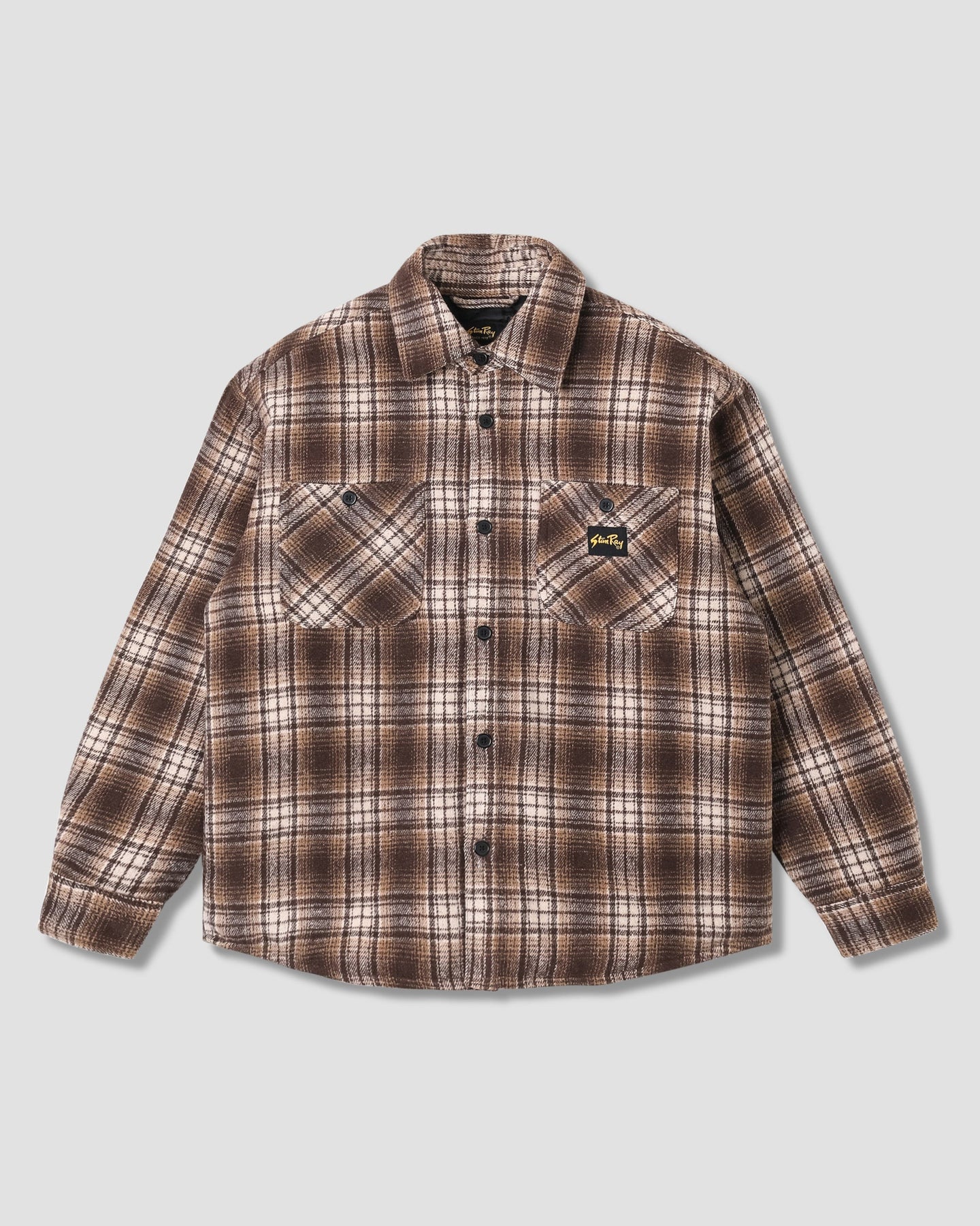 Stan Ray Quilted Plaid Overshirt Bruin Heren