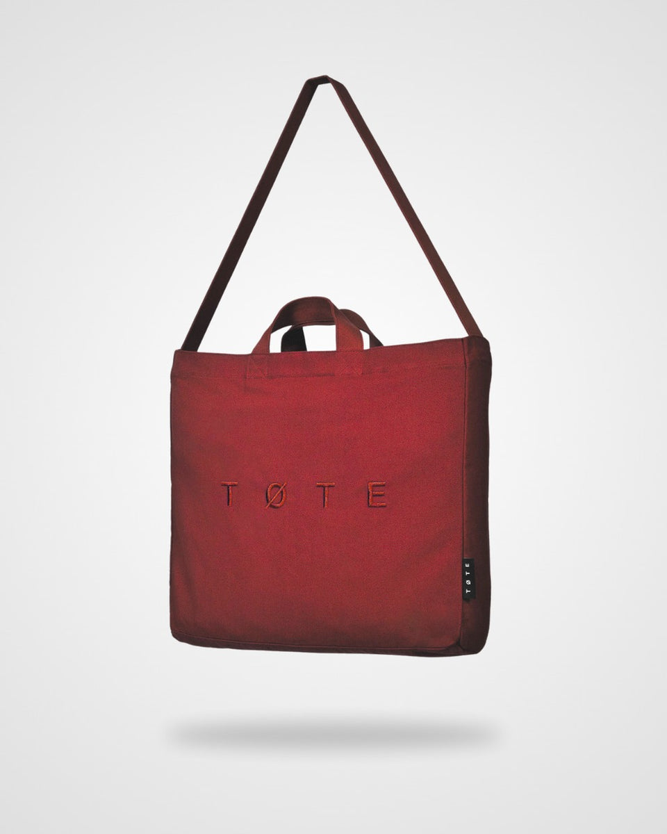 TOTE Tote Bag - Stitched Donkerrood Unisex