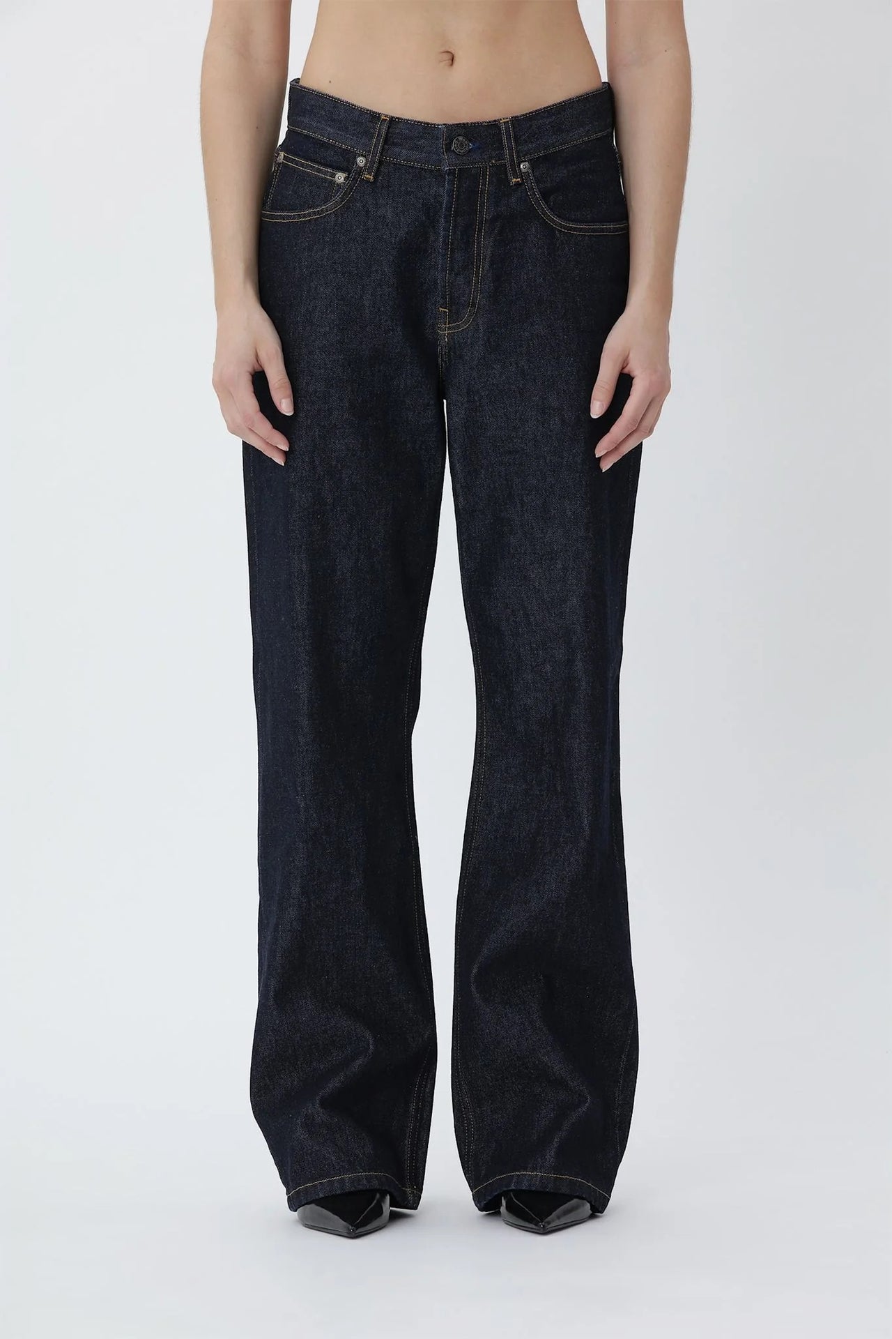 WonHundred Baggy Jeans Donkerblauw Dames