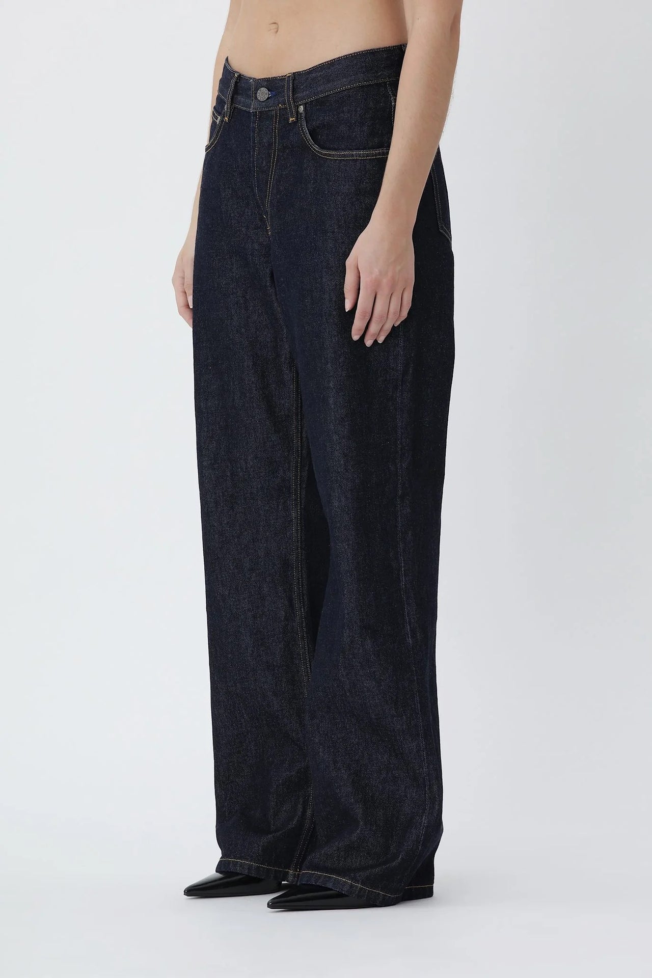 WonHundred Baggy Jeans Donkerblauw Dames