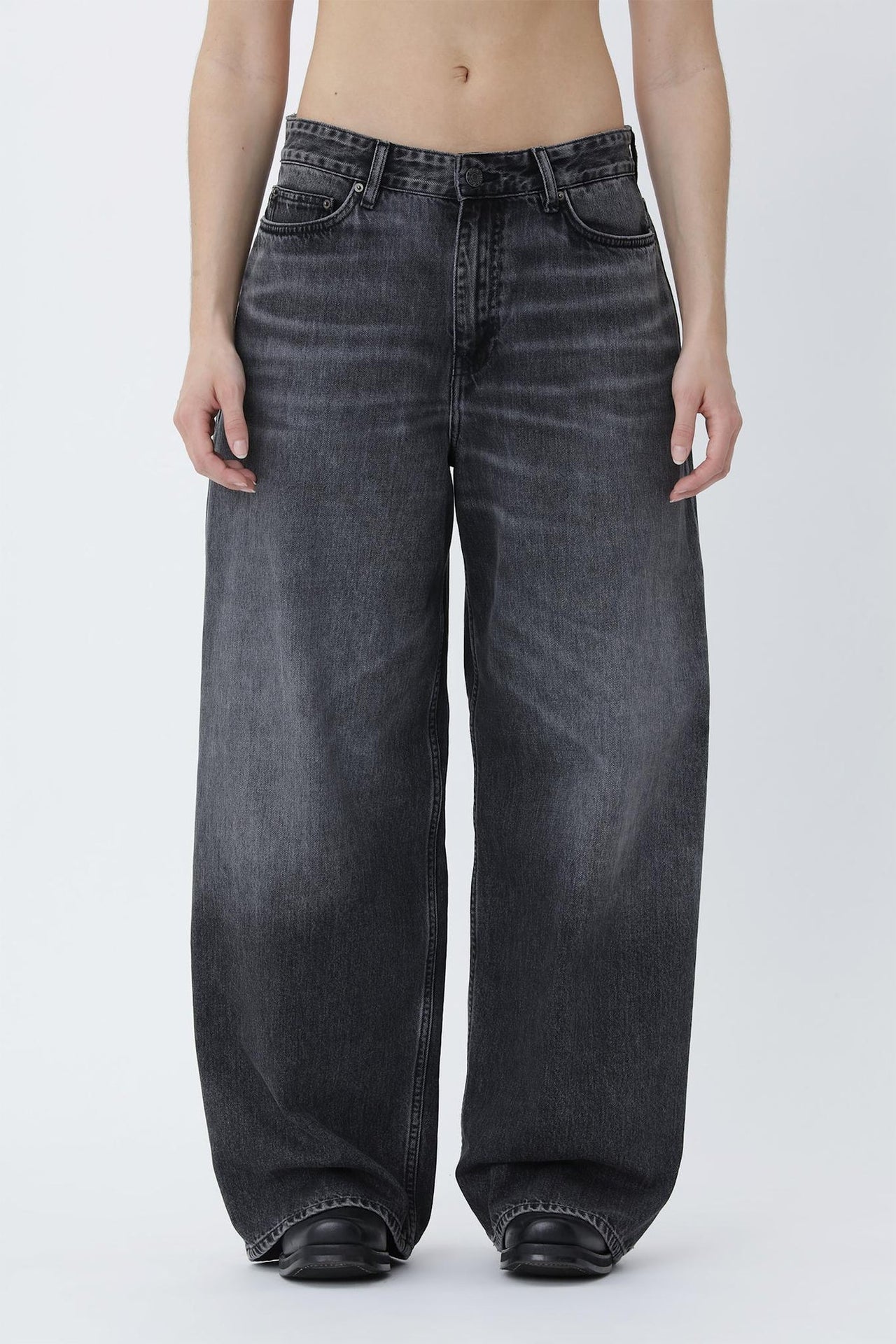 WonHundred Lyon Loose Jeans Donkergrijs Dames