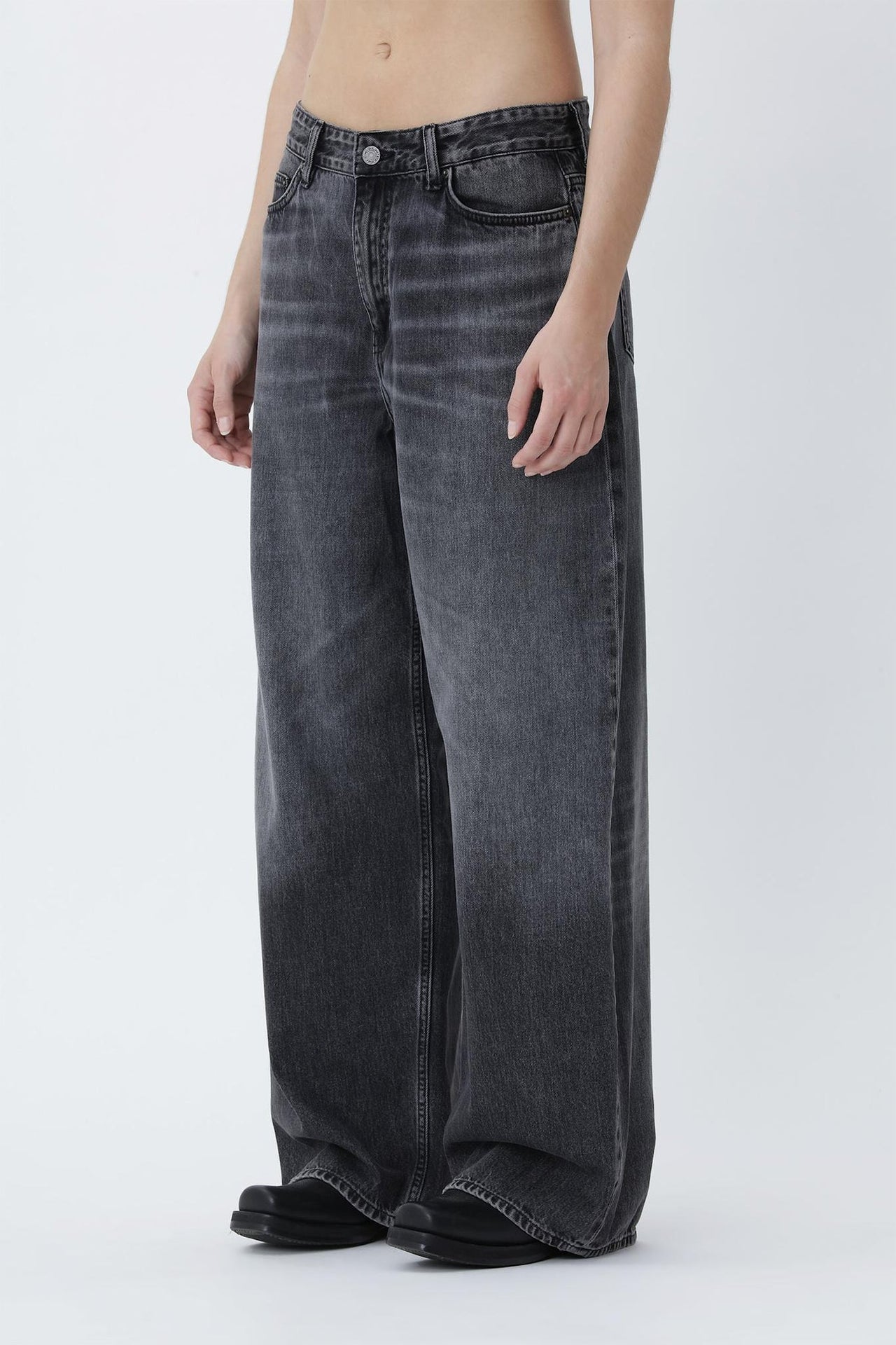 WonHundred Lyon Loose Jeans Donkergrijs Dames