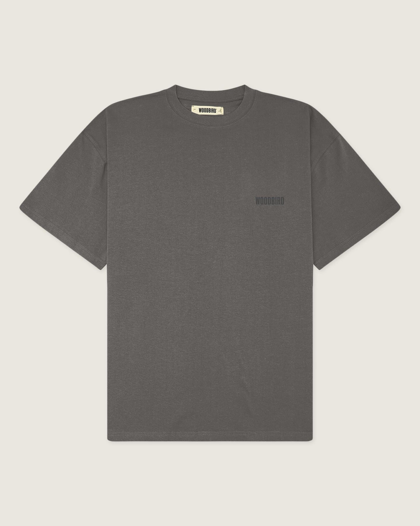 Woodbird Baine Base Tee Donkergrijs Heren