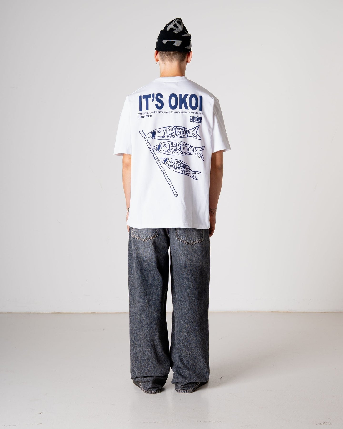 Woodbird Baine Koi Tee Wit Heren