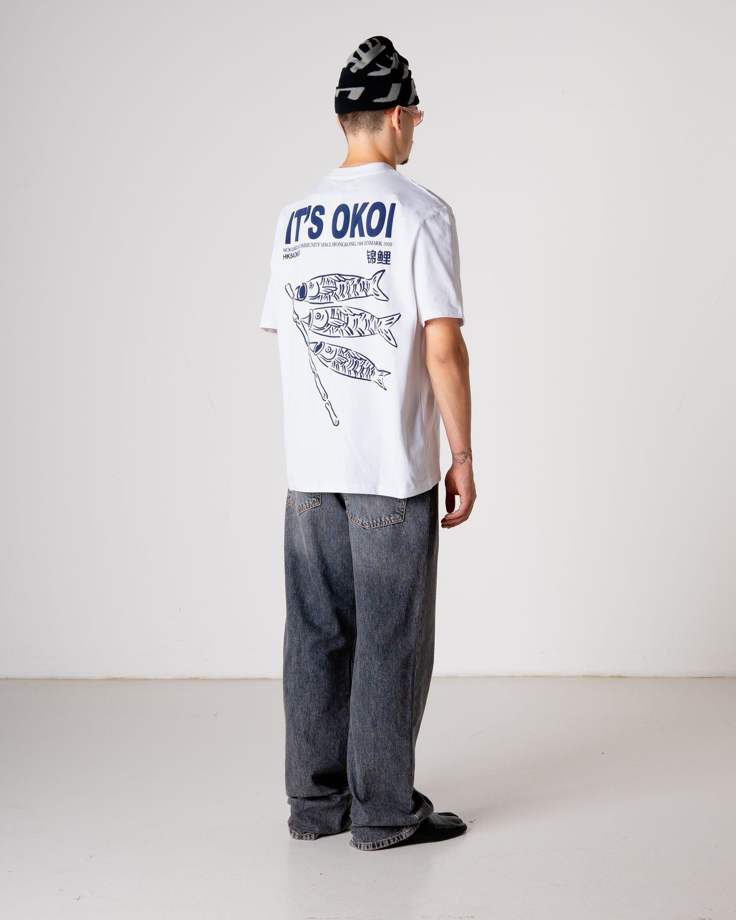 Woodbird Baine Koi Tee Wit Heren