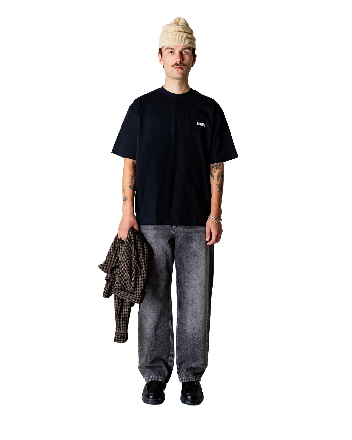 Woodbird Baine Sea Tee Zwart Heren