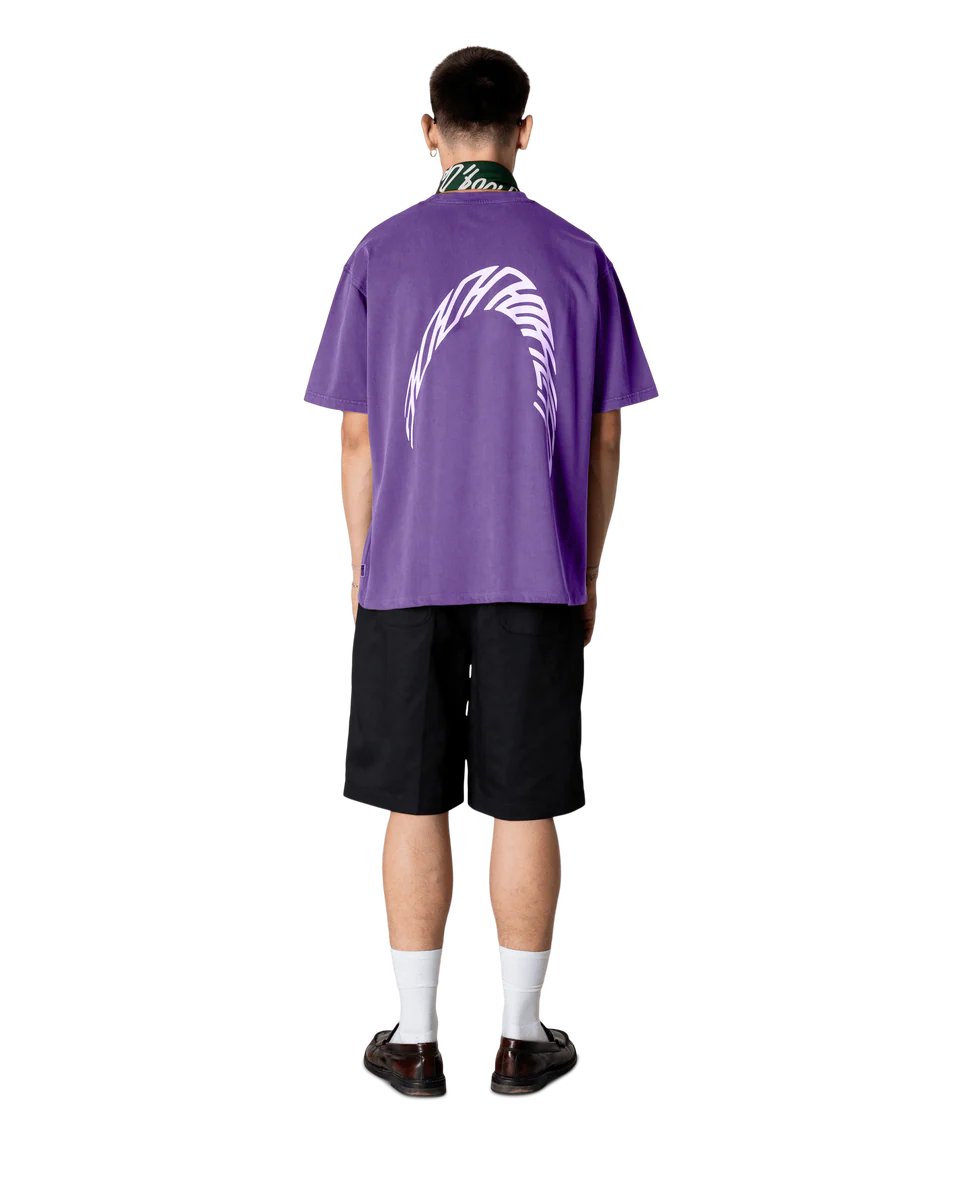 Woodbird Baine Warp Tee Paars Heren