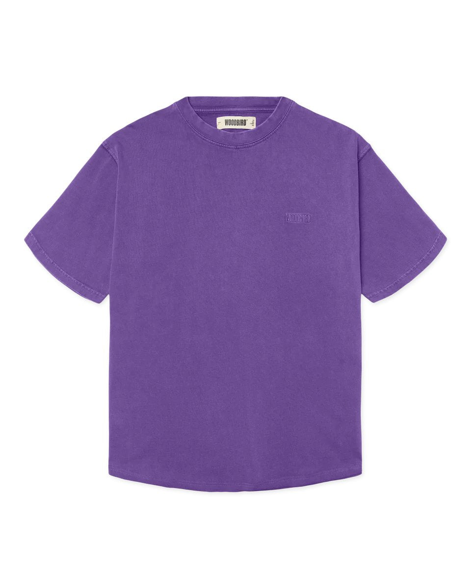 Woodbird Baine Warp Tee Paars Heren