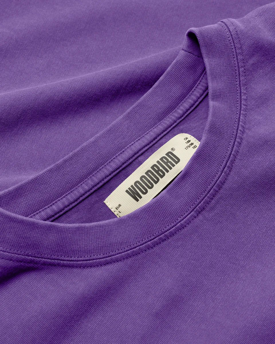 Woodbird Baine Warp Tee Paars Heren