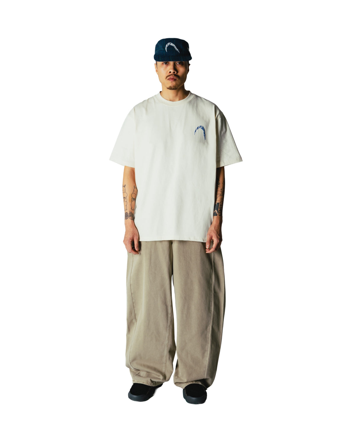 Woodbird Baine Warp Tee Wit Heren