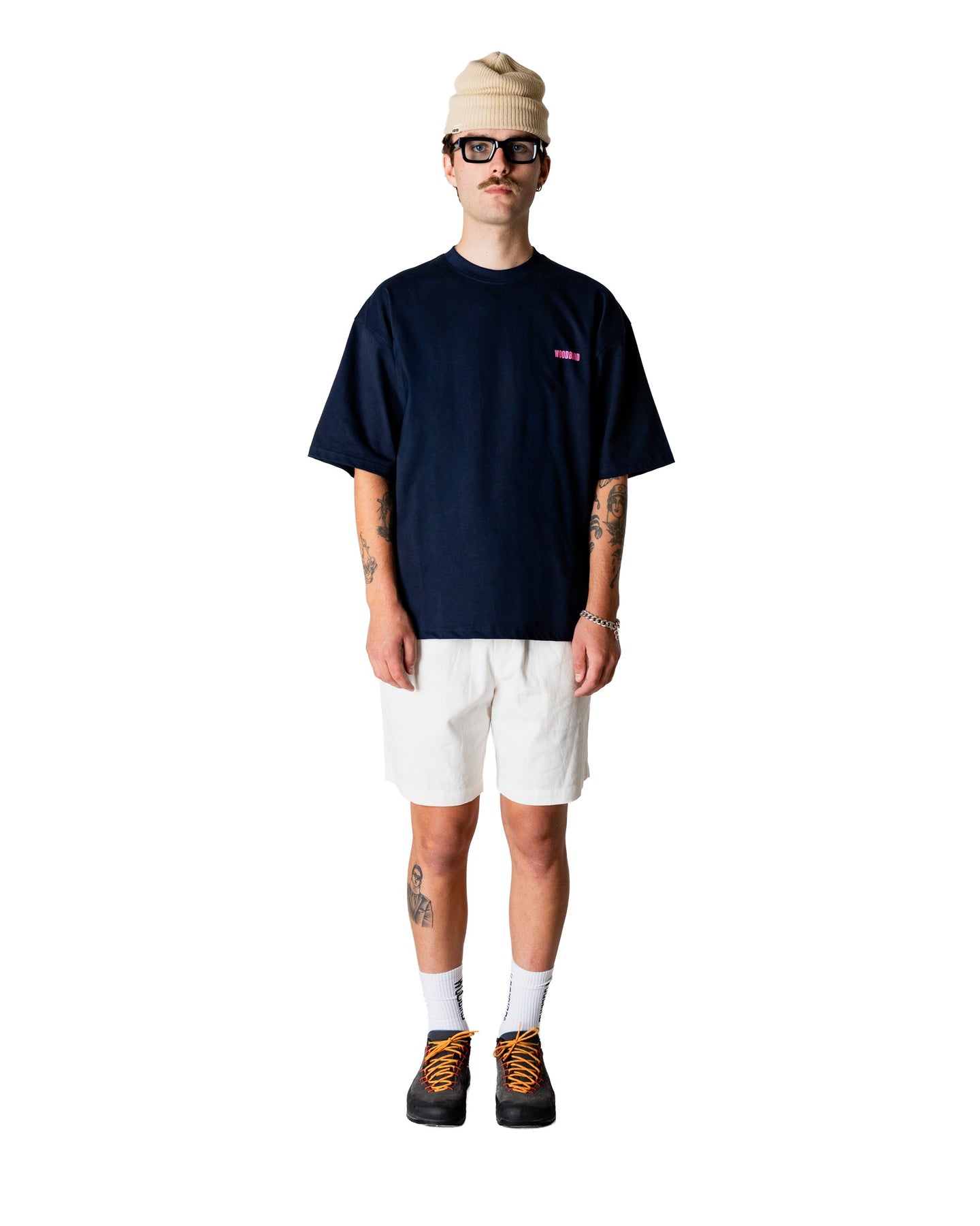 Woodbird Beam Book Tee Donkerblauw Heren