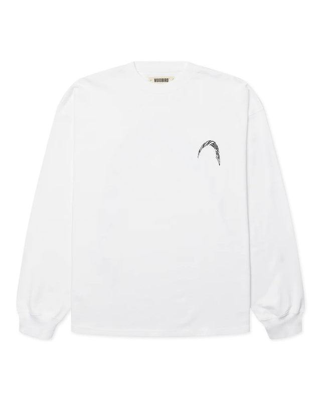 Woodbird Beam Ls Warp Tee Wit Heren